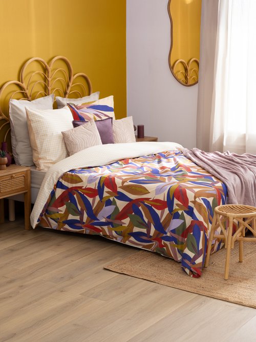 Parure de lit Jannie, motifs feuilles Blanc JJA-212553 FA1