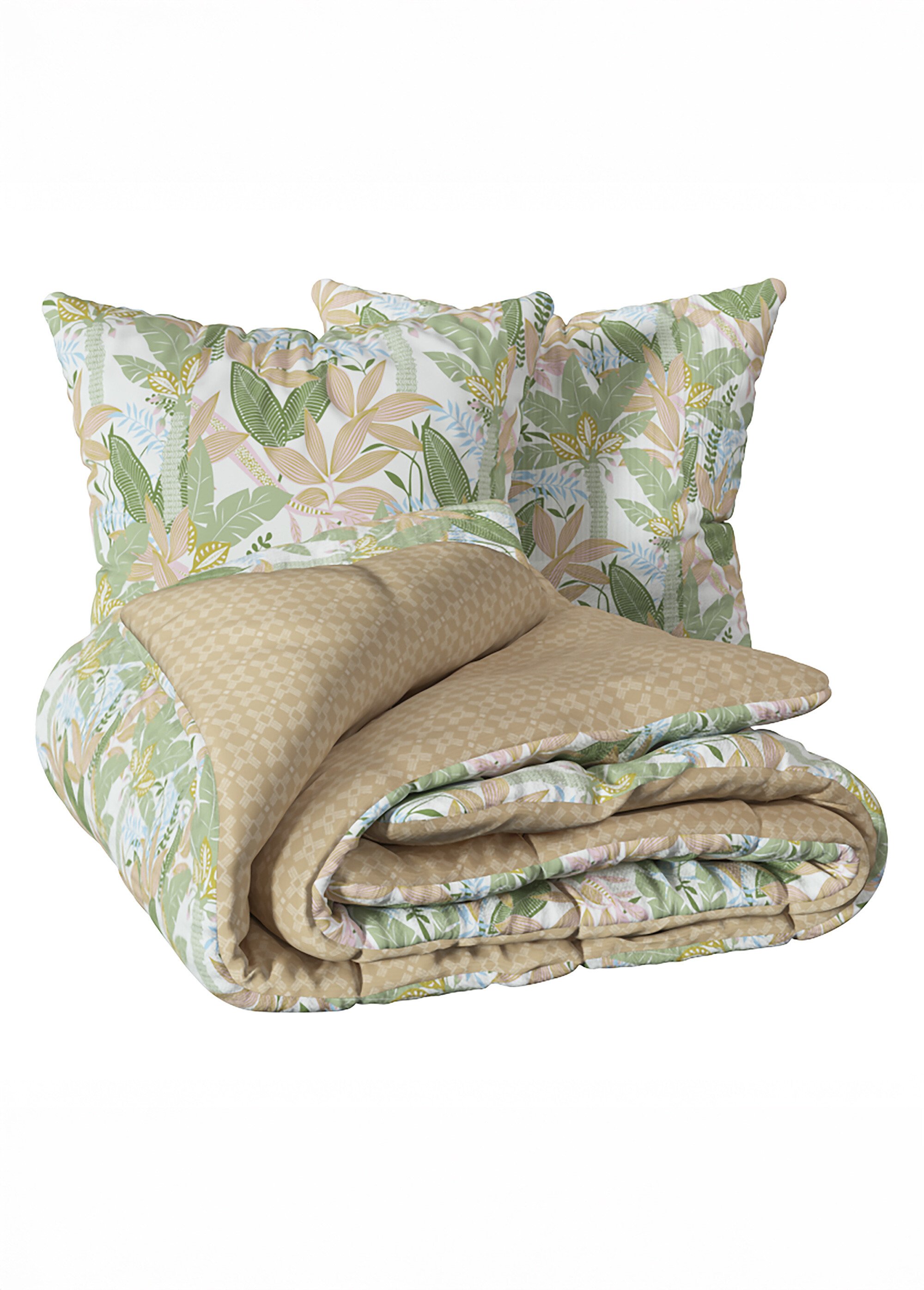 Parure de lit June, motifs nature Blanc JJA-204489 DE1