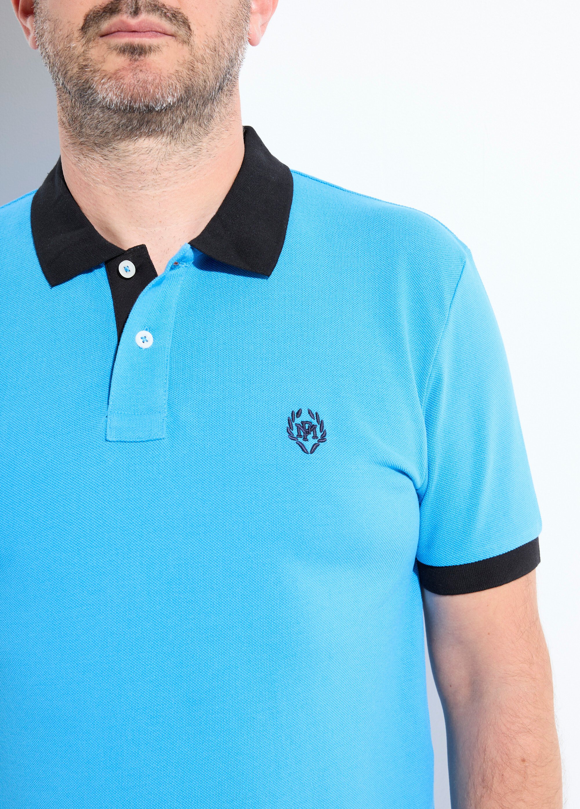 Polo homme col et manches contrastés Homme Bleu MF-POLOSTK DE1