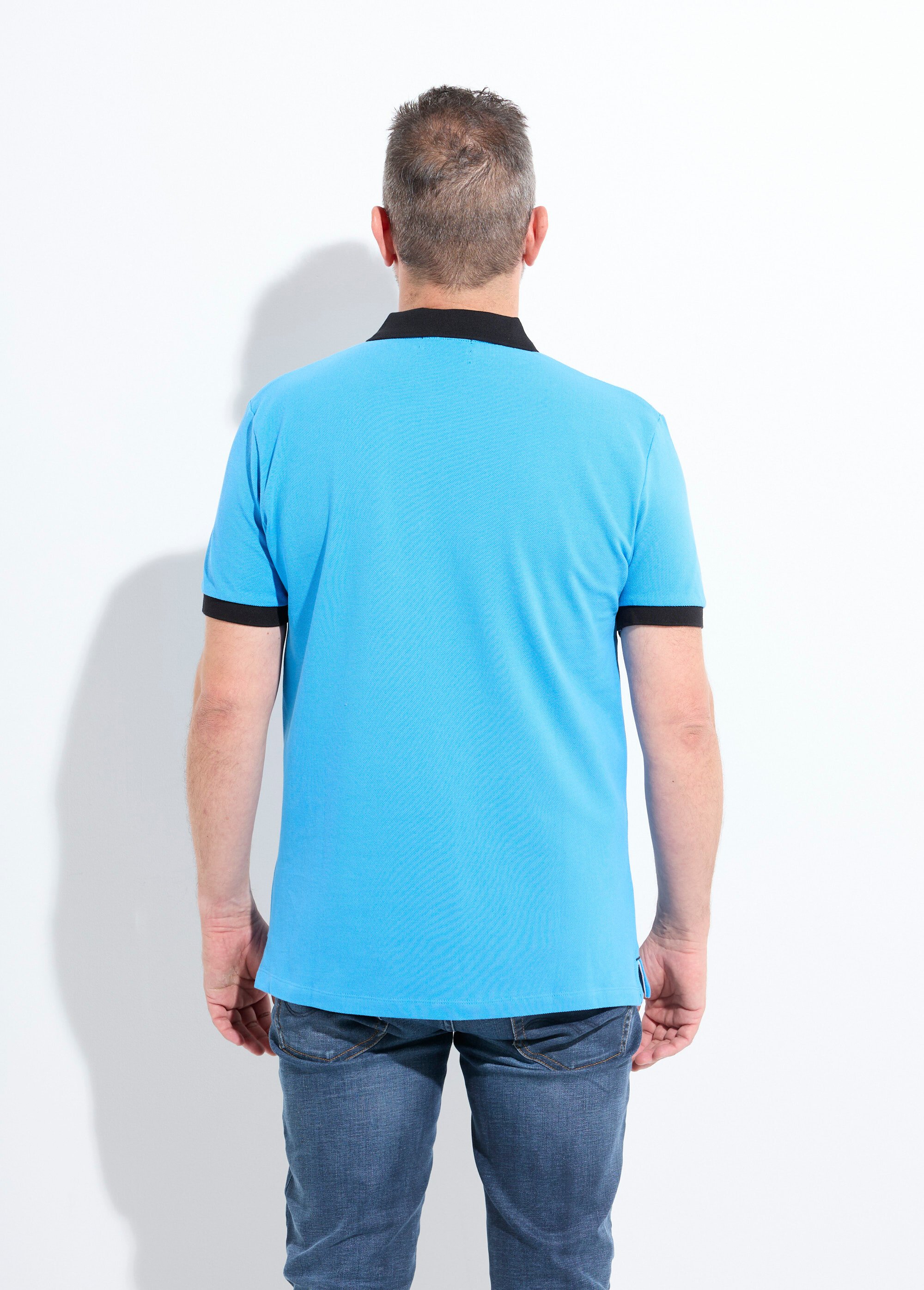 Polo homme col et manches contrastés Homme Bleu MF-POLOSTK DO1