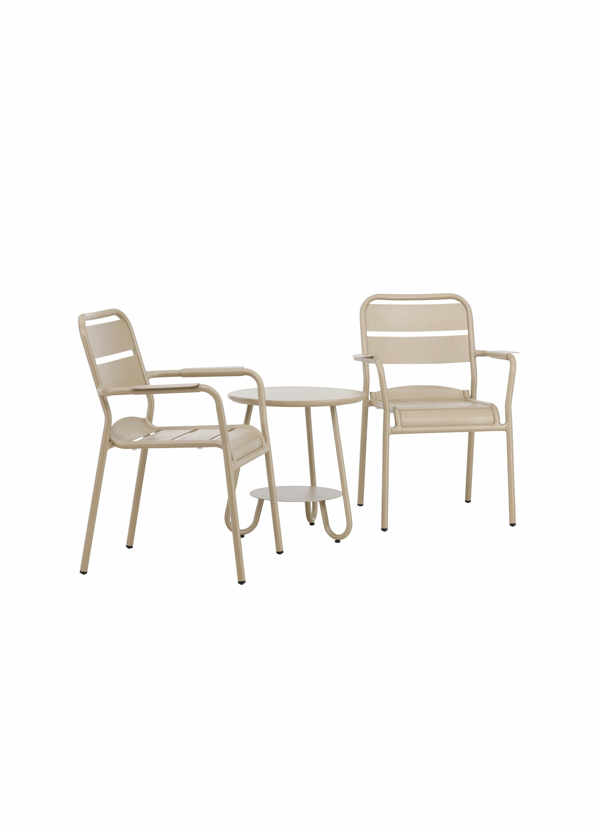 Set 2 Fauteuils + Table basse en alu