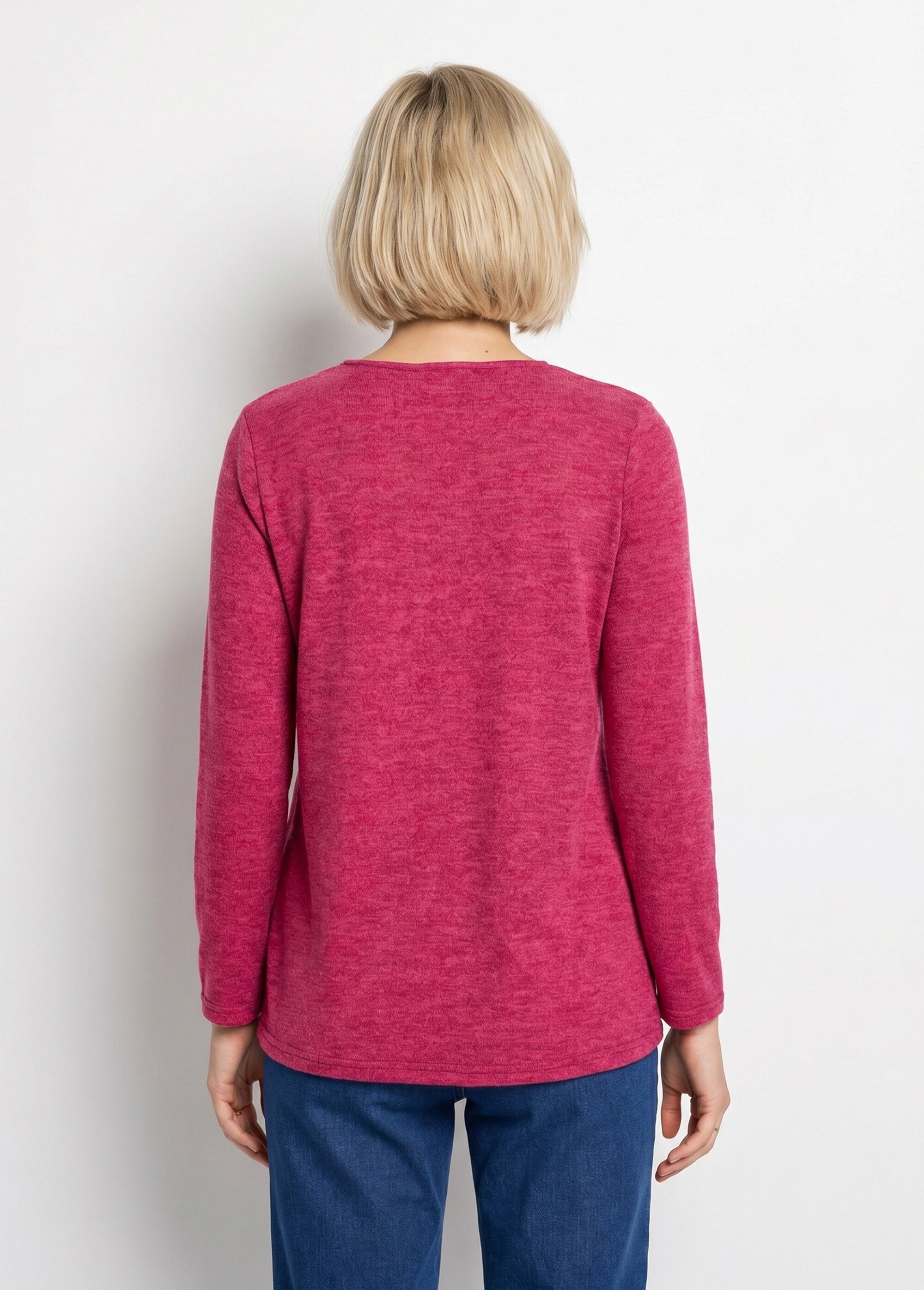T-shirt long col V évasé manches longues