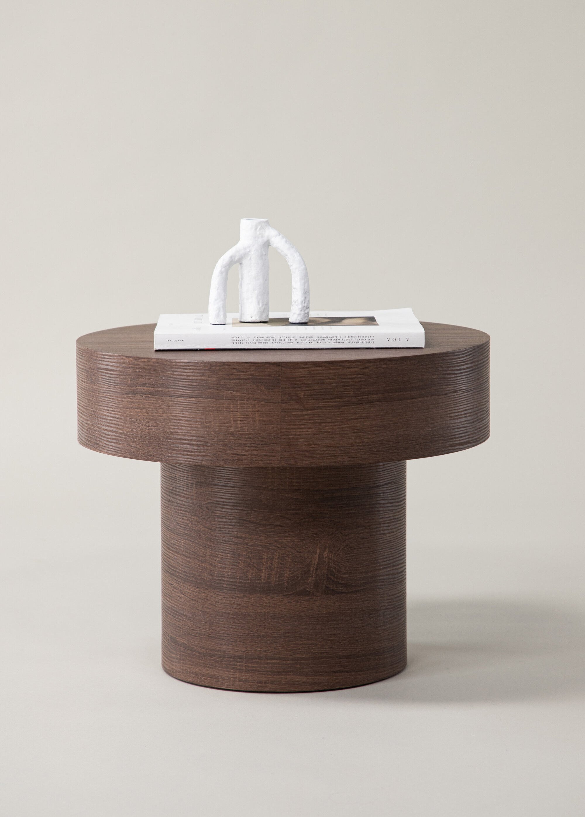 Table basse ronde en bois, plateau épais MARRON VEN-41000-113 SI1