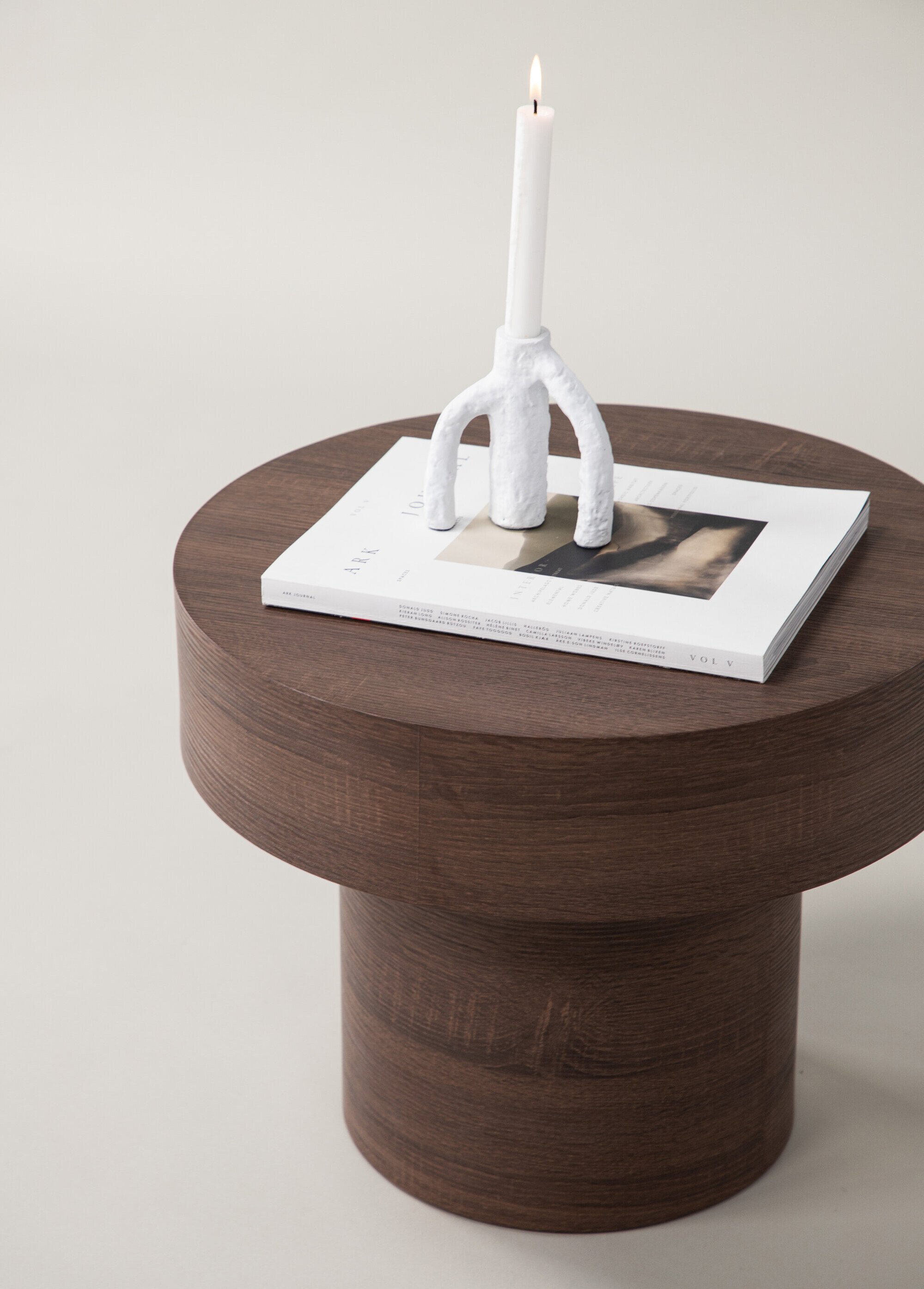 Table basse ronde en bois, plateau épais MARRON VEN-41000-113 SI2