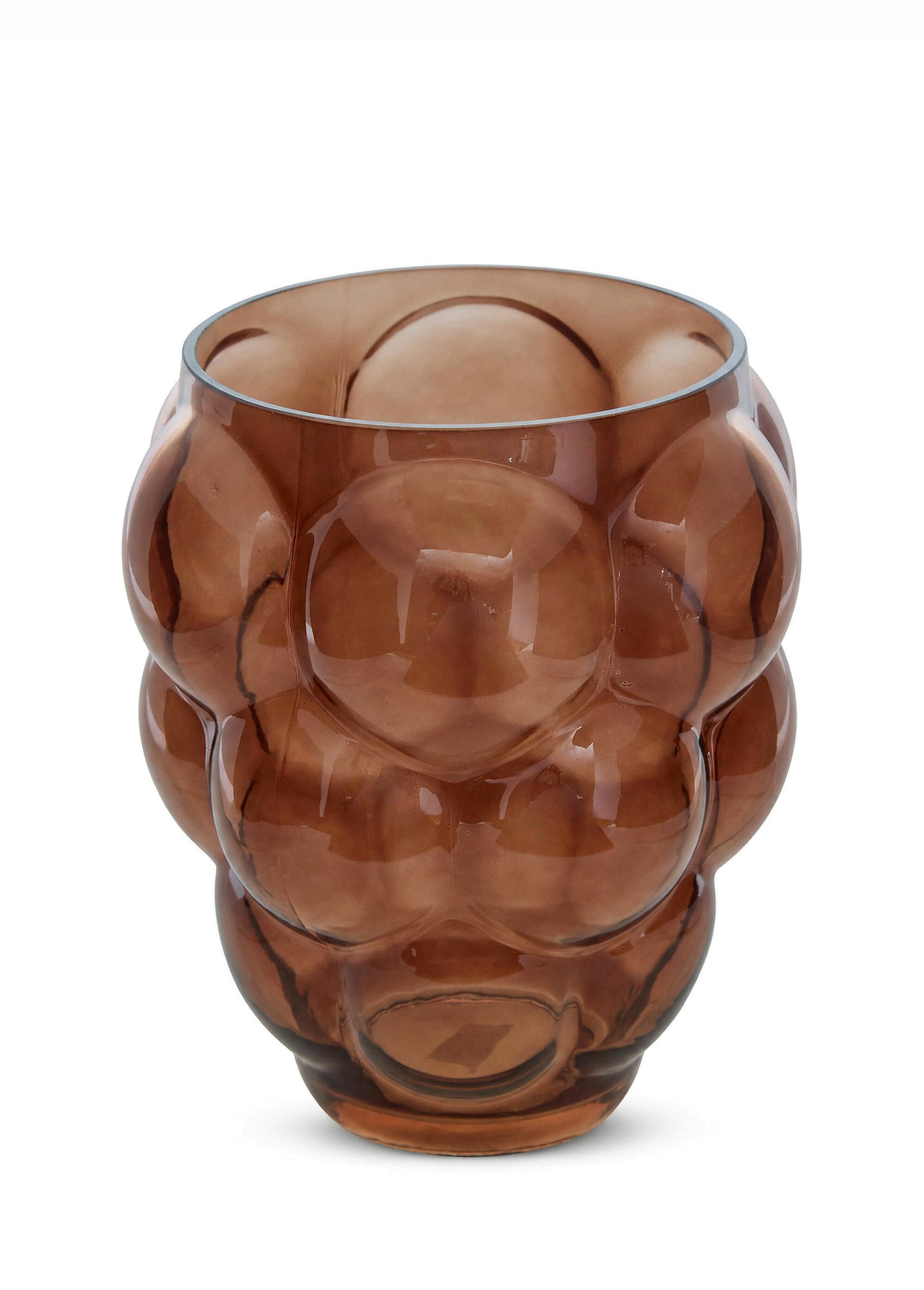 Vase tendance verre soufflé 25cm EDIA Marron JJA-210203 FA1