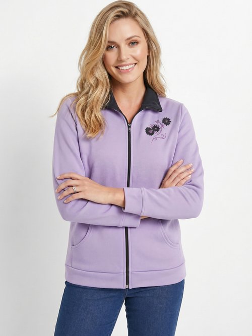Veste molleton zippée brodée Violet PICADOR MV1