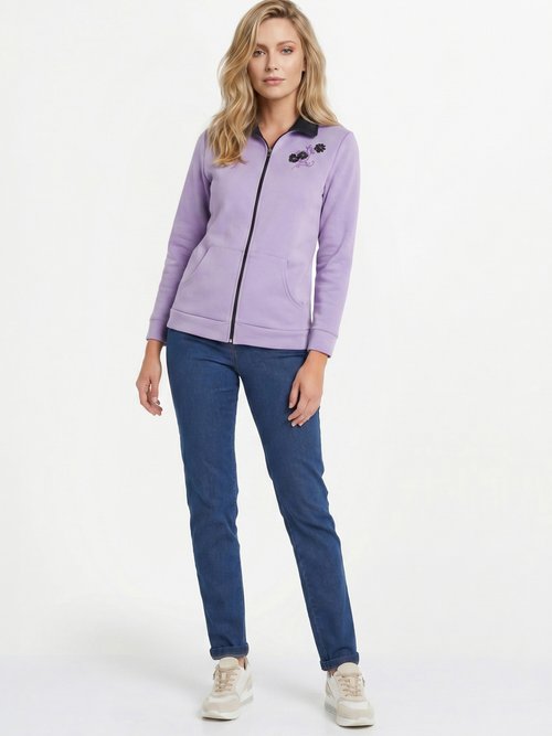 Veste molleton zippée brodée Violet PICADOR SI1