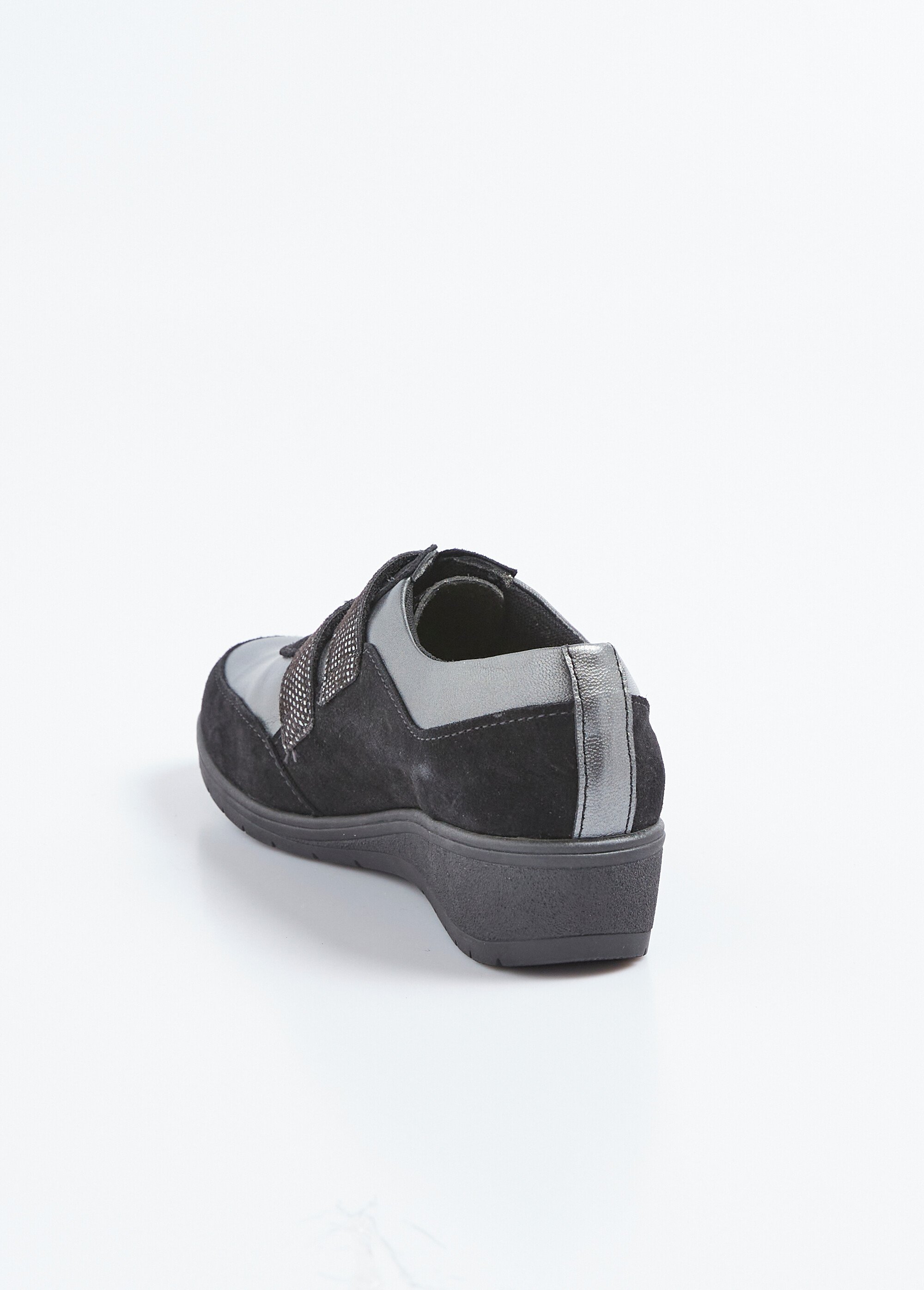 Baskets scratchées largeur confort cuir Femme Noir OVERLAY DO1