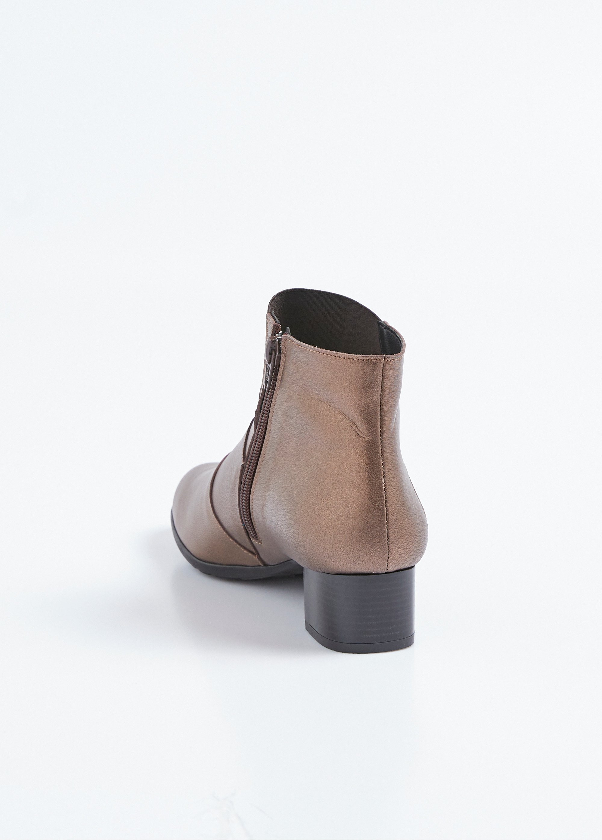 Boots zippées élastiquées Femme Marron OASIS DO1