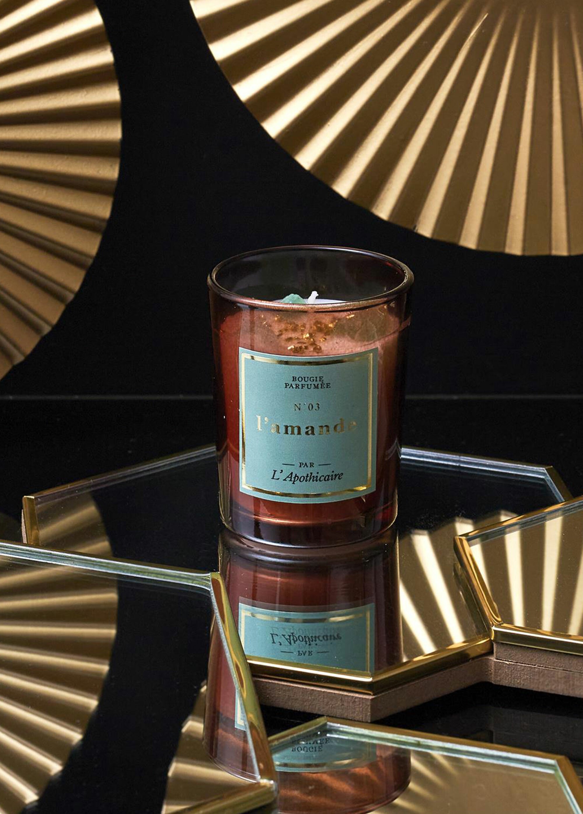 Bougie parfumée avec pierres, 6,5cm Vert CMP-BO0135 SI1