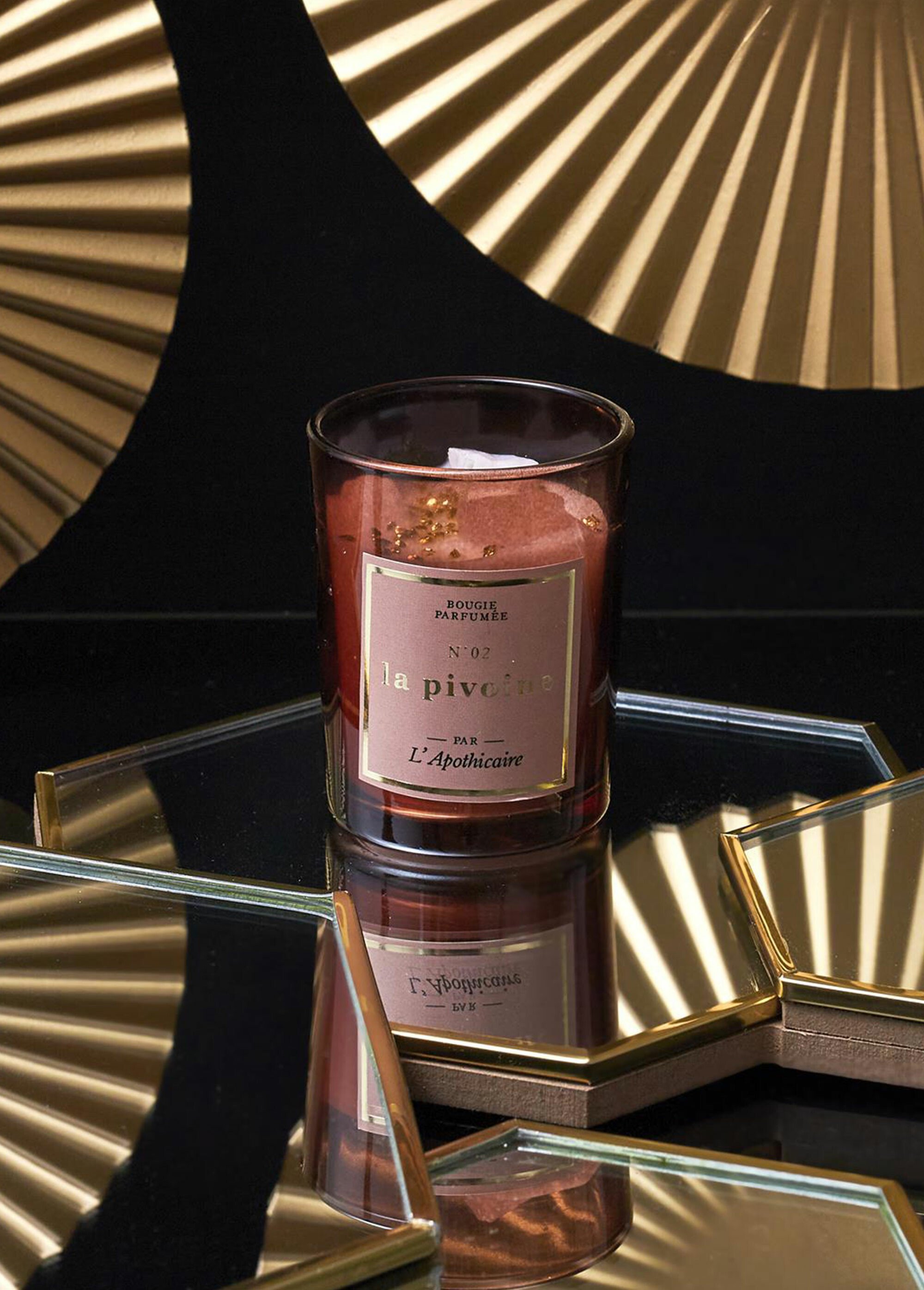 Bougie parfumée avec pierres, 6,5cm Rose CMP-BO0135 SI1