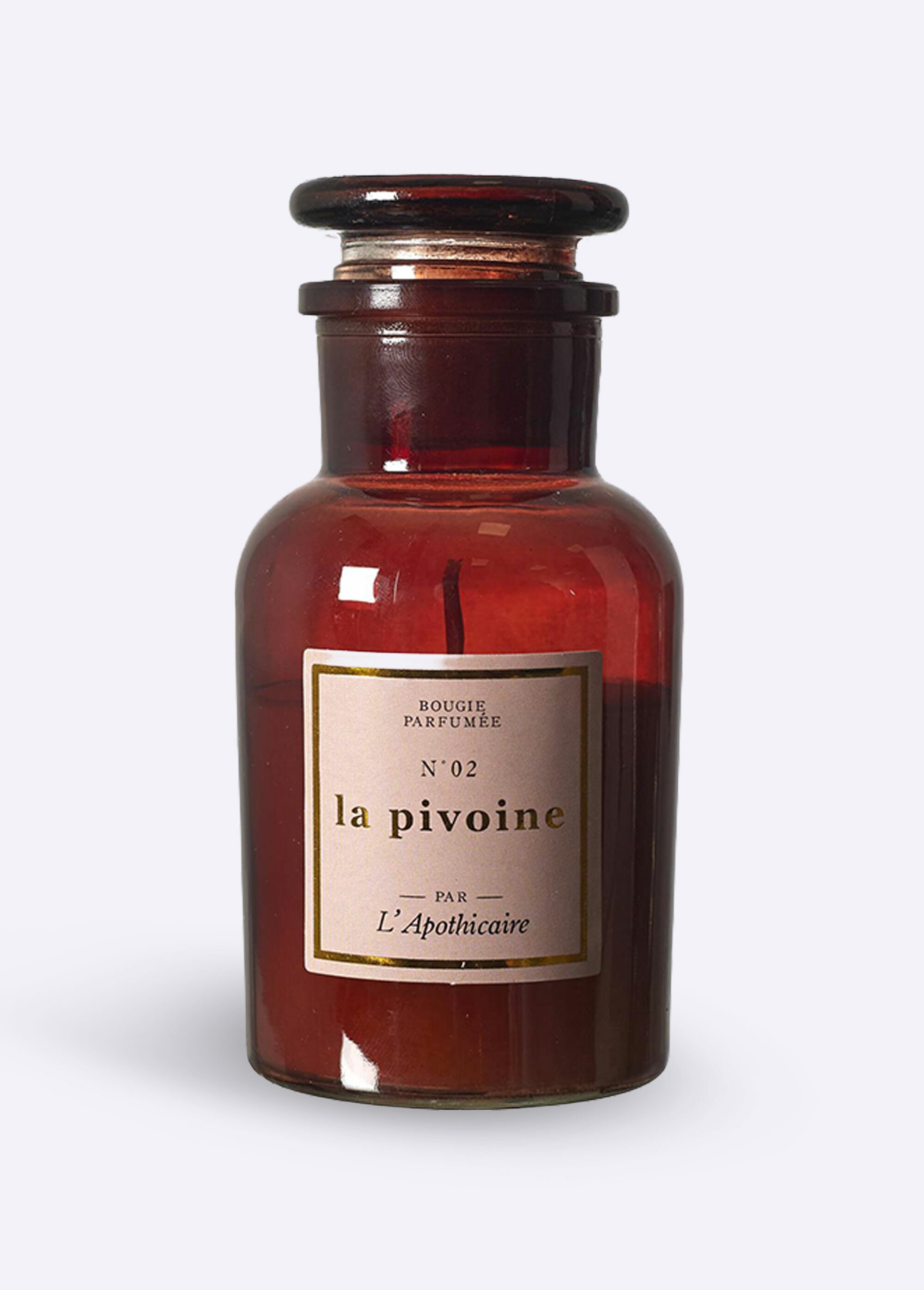 Bougie parfumée rétro verre teinté, 11cm Rose CMP-BO0130 FA1