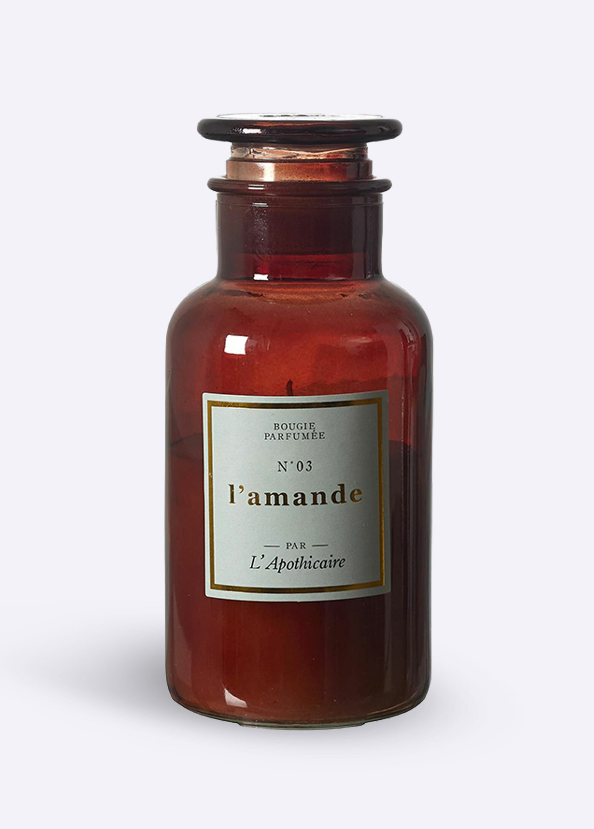 Bougie parfumée rétro verre teinté 16,5cm