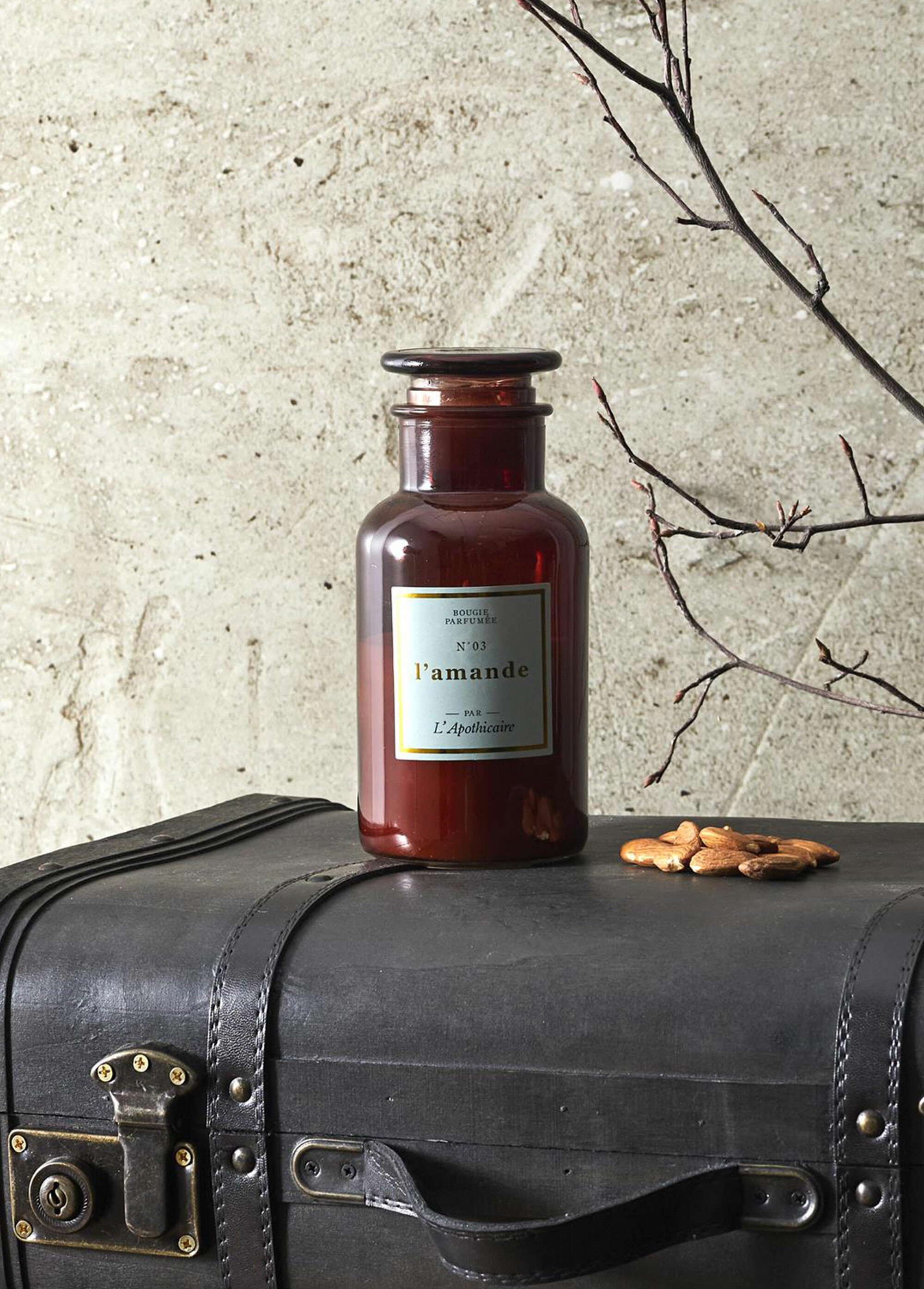 Bougie parfumée rétro verre teinté 16,5cm Vert CMP-BO0131 SI1