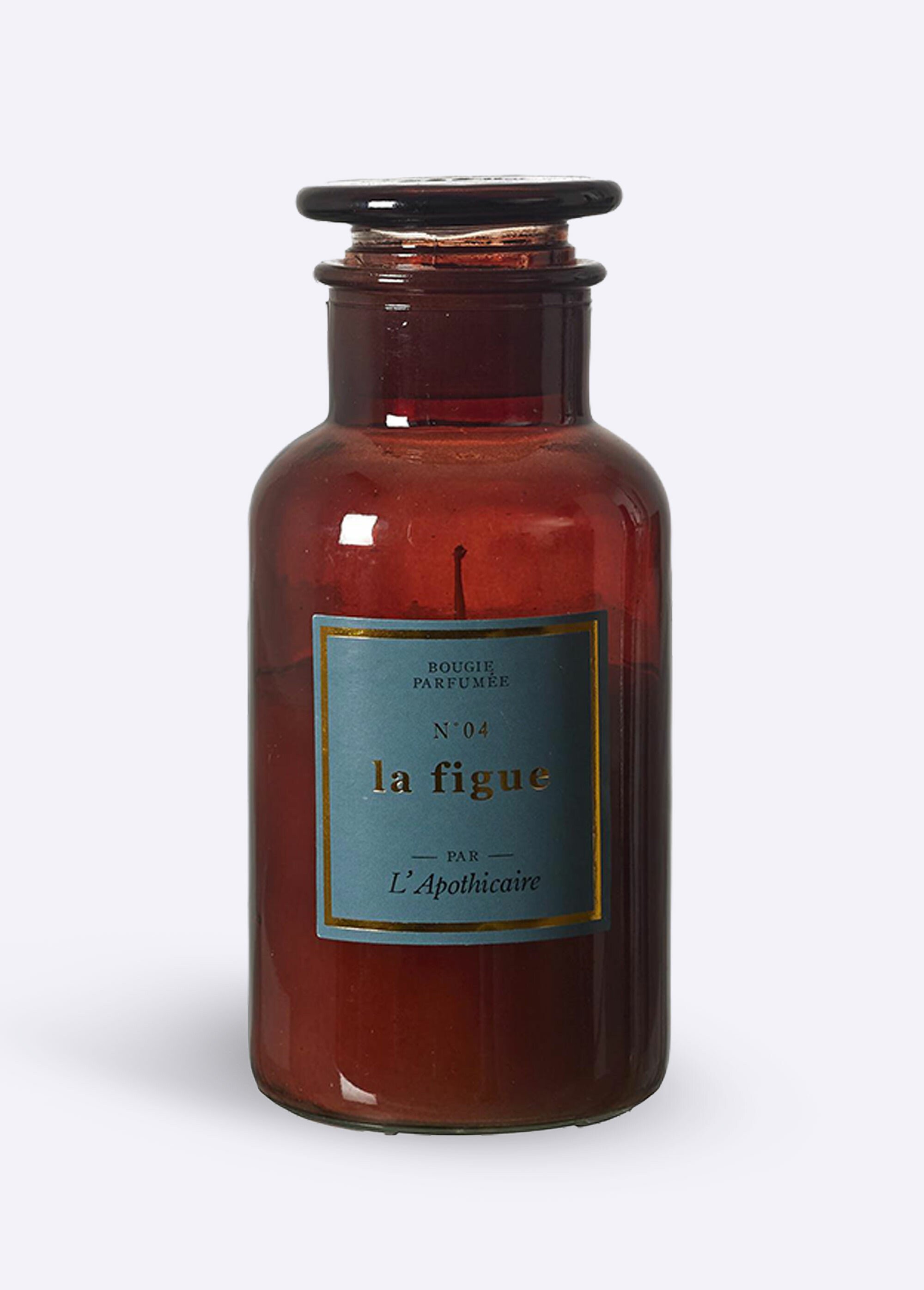 Bougie parfumée rétro verre teinté 16,5cm Rose CMP-BO0131 FA1