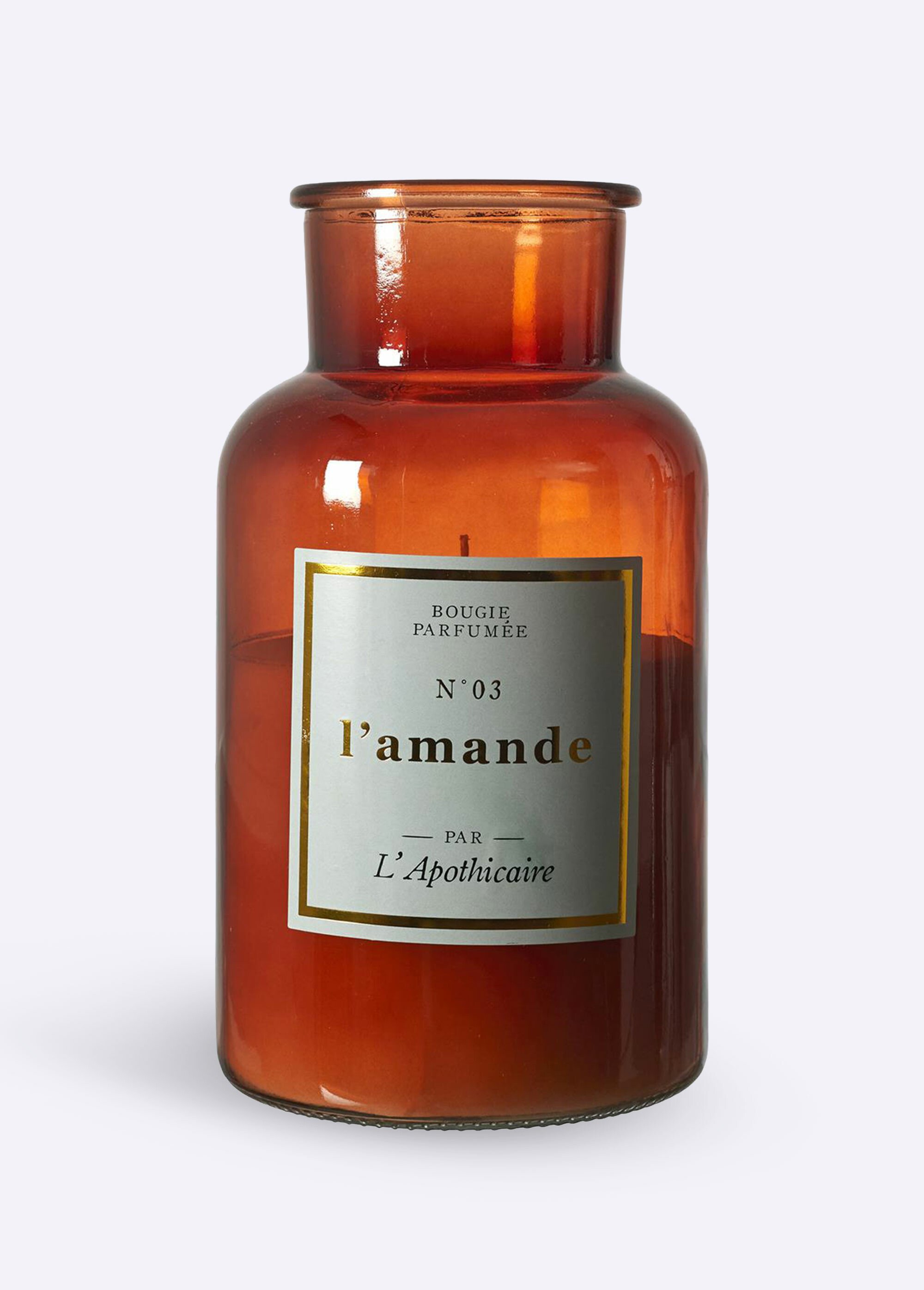 Bougie parfumée rétro verre teinté, 25cm