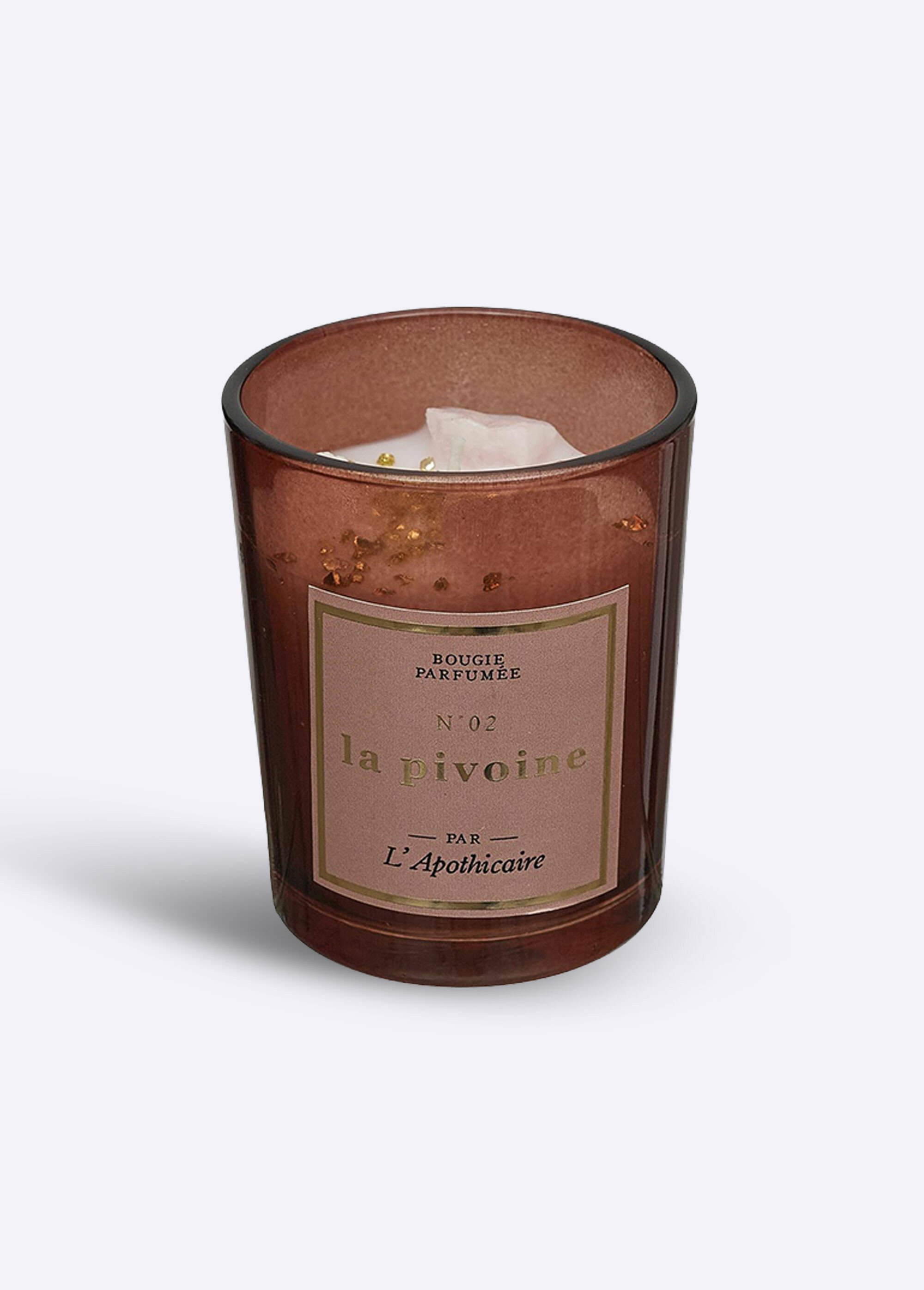 Bougie parfumée rétro verre teinté, 25cm