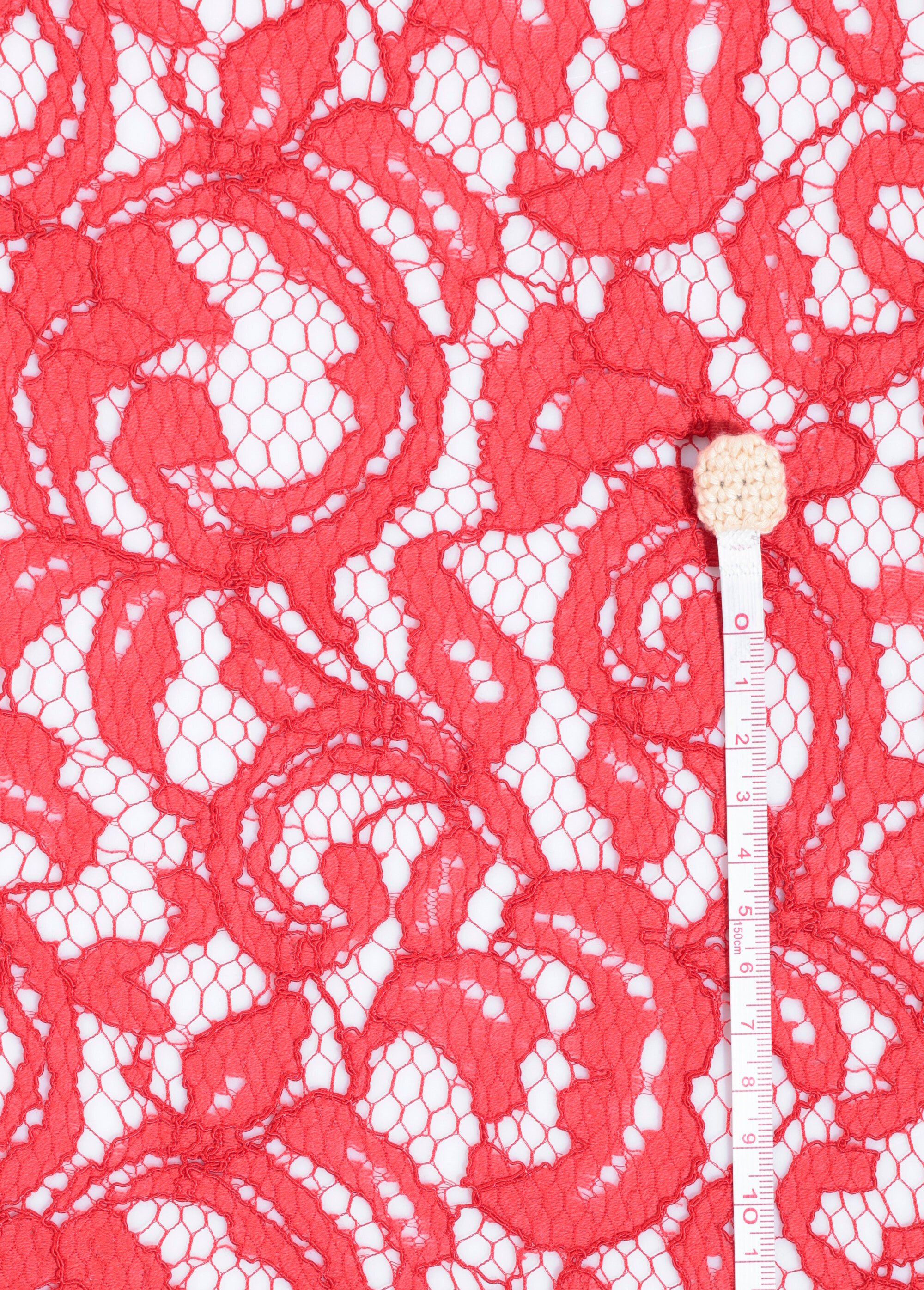 Coupon tissu, dentelle volutes