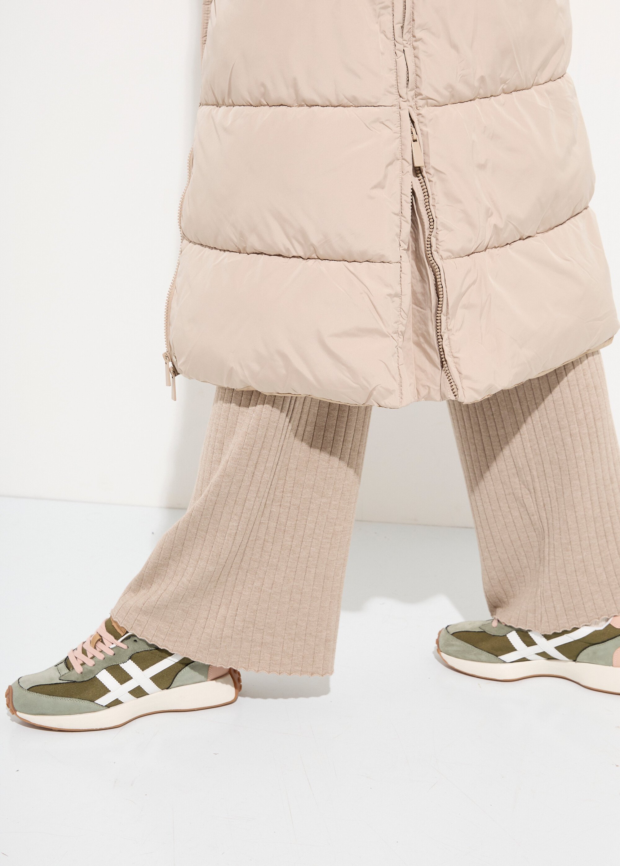 Doudoune extra longue, col fourrure Femme Beige ATT-AT8578 DE2
