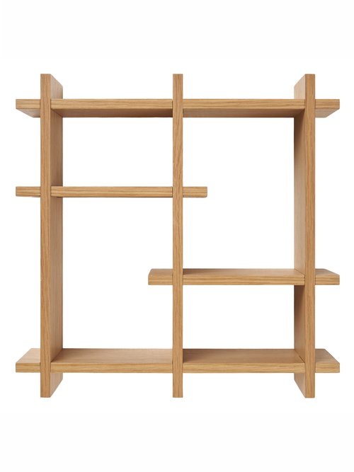 Etagère 6 tablettes chêne plaqué OLSBERG BEIGE HN-4292061 DE1