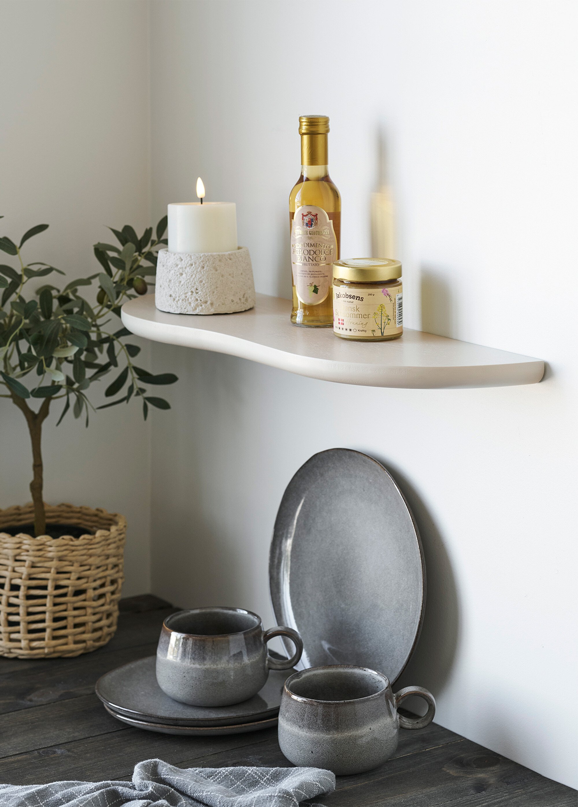 Etagère murale forme organique BOTTA, 1B BEIGE HN-4292042 SI1
