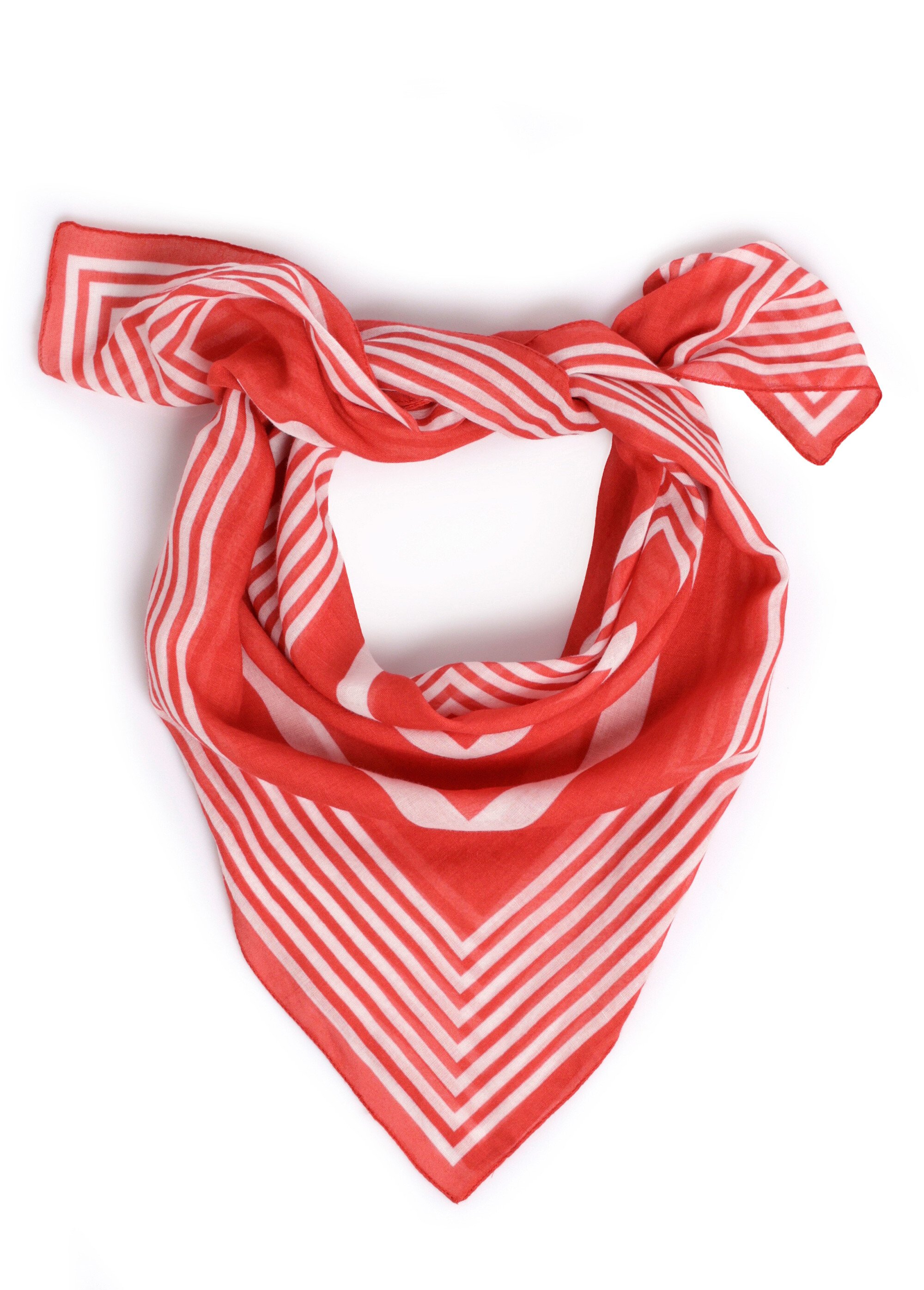 Foulard bicolore coton motif géométrique