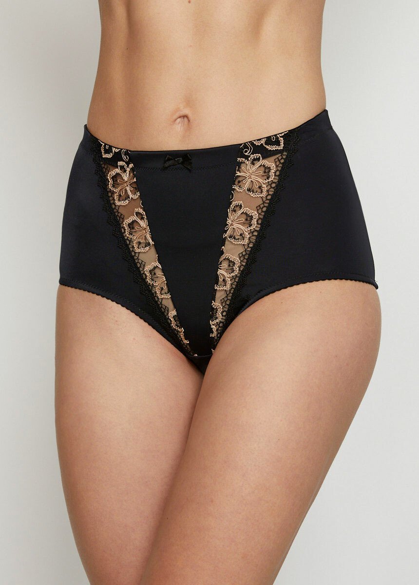 Gaine-culotte ventre plat détails tulle brodé
