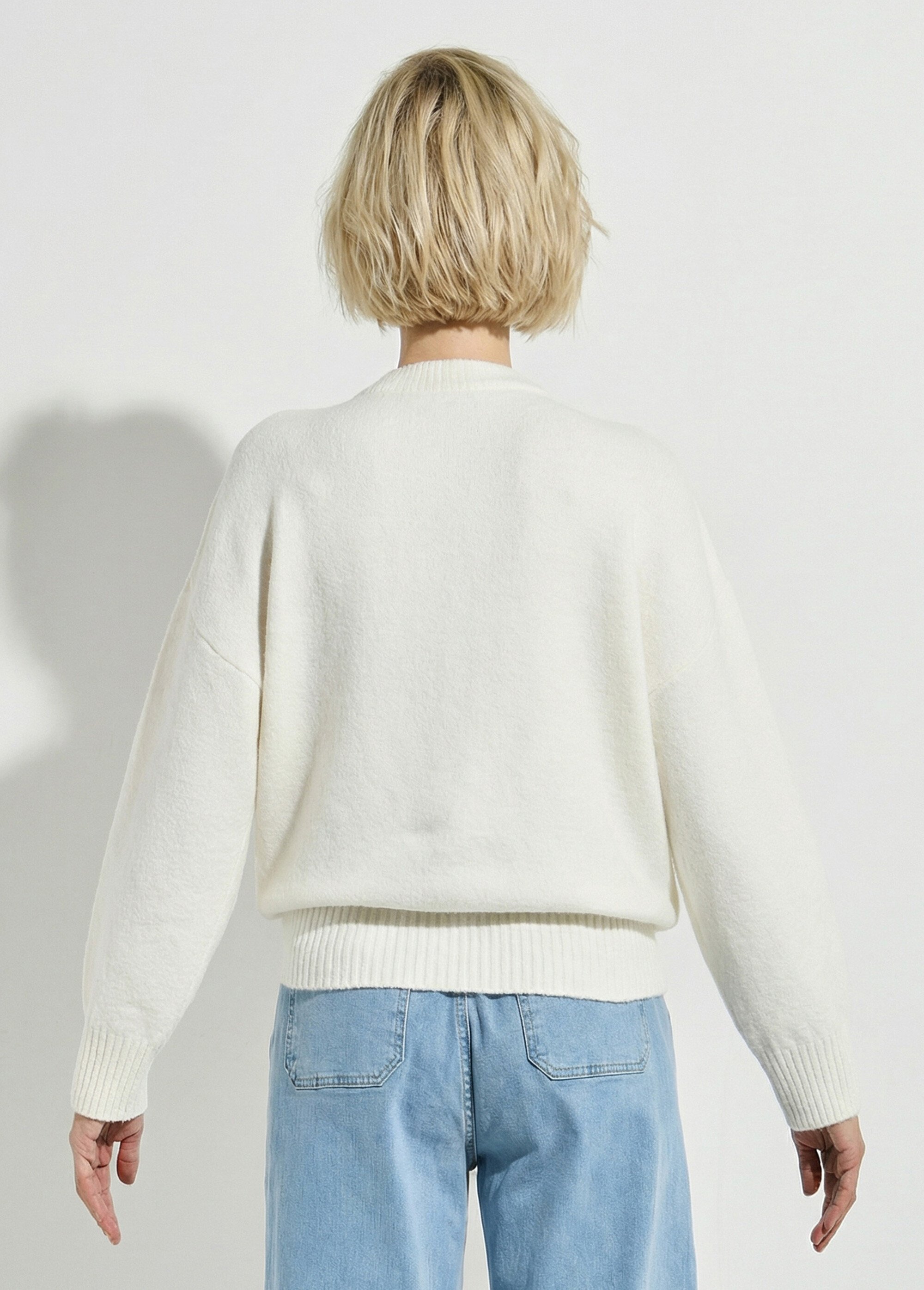 Gilet cardigan unie boutonnée avec laine Femme Beige PACORUS DO1