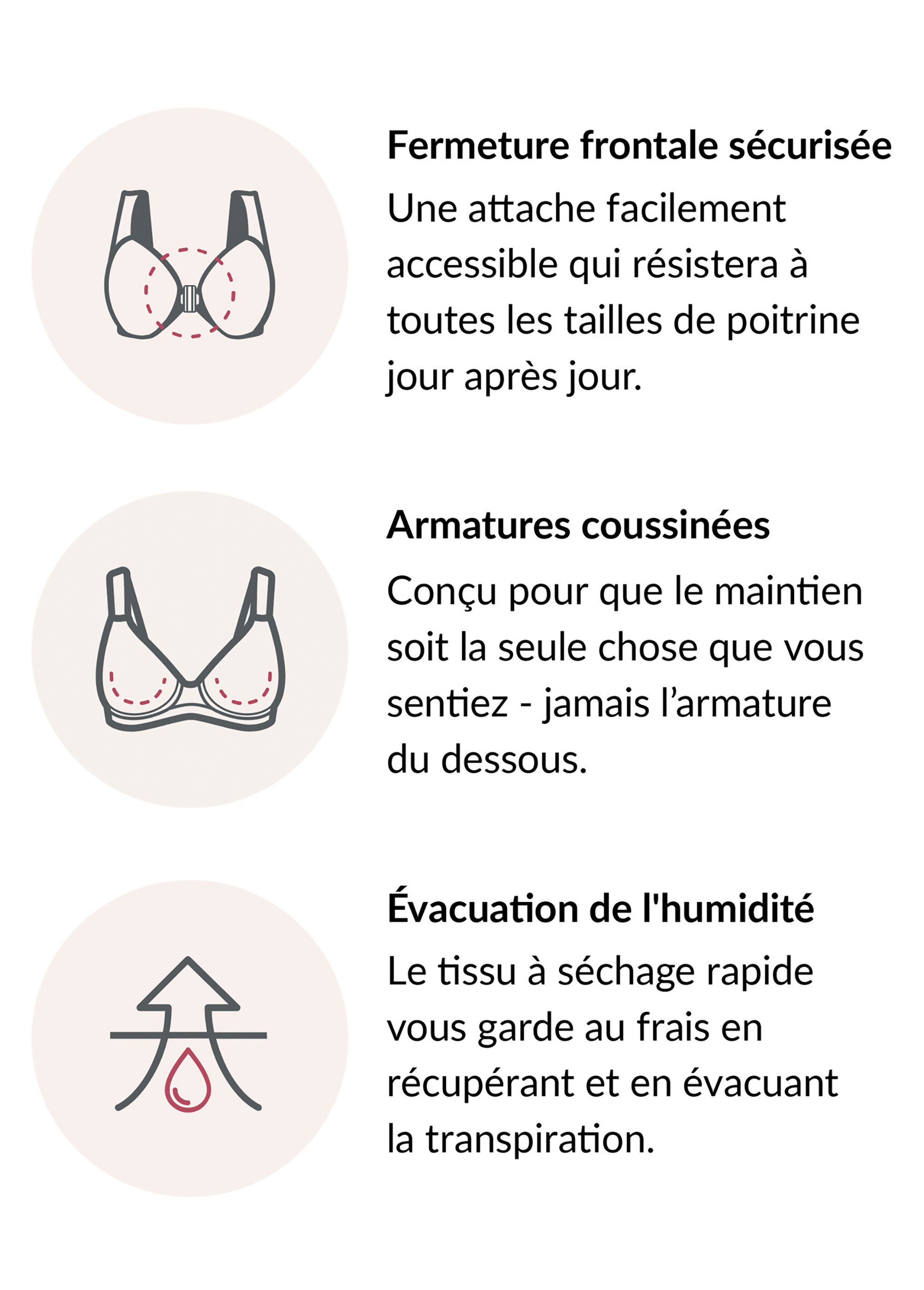 Soutien-gorge WonderWire® avec armatures ouvert devant Femme Noir VENTURI DE2