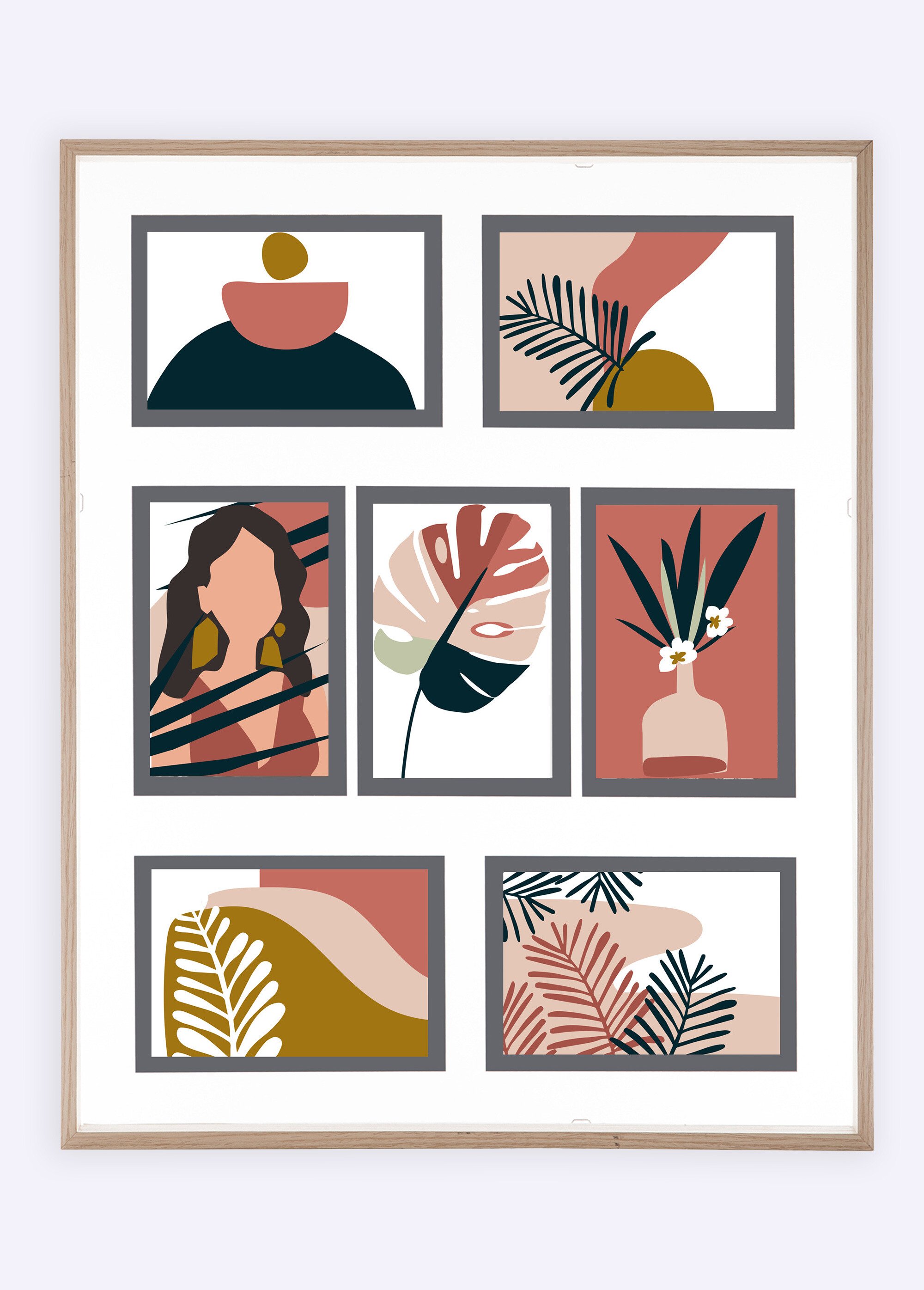 Grand pêle mêle aspect bois, 7 photos Gris JJA-155066 FA1