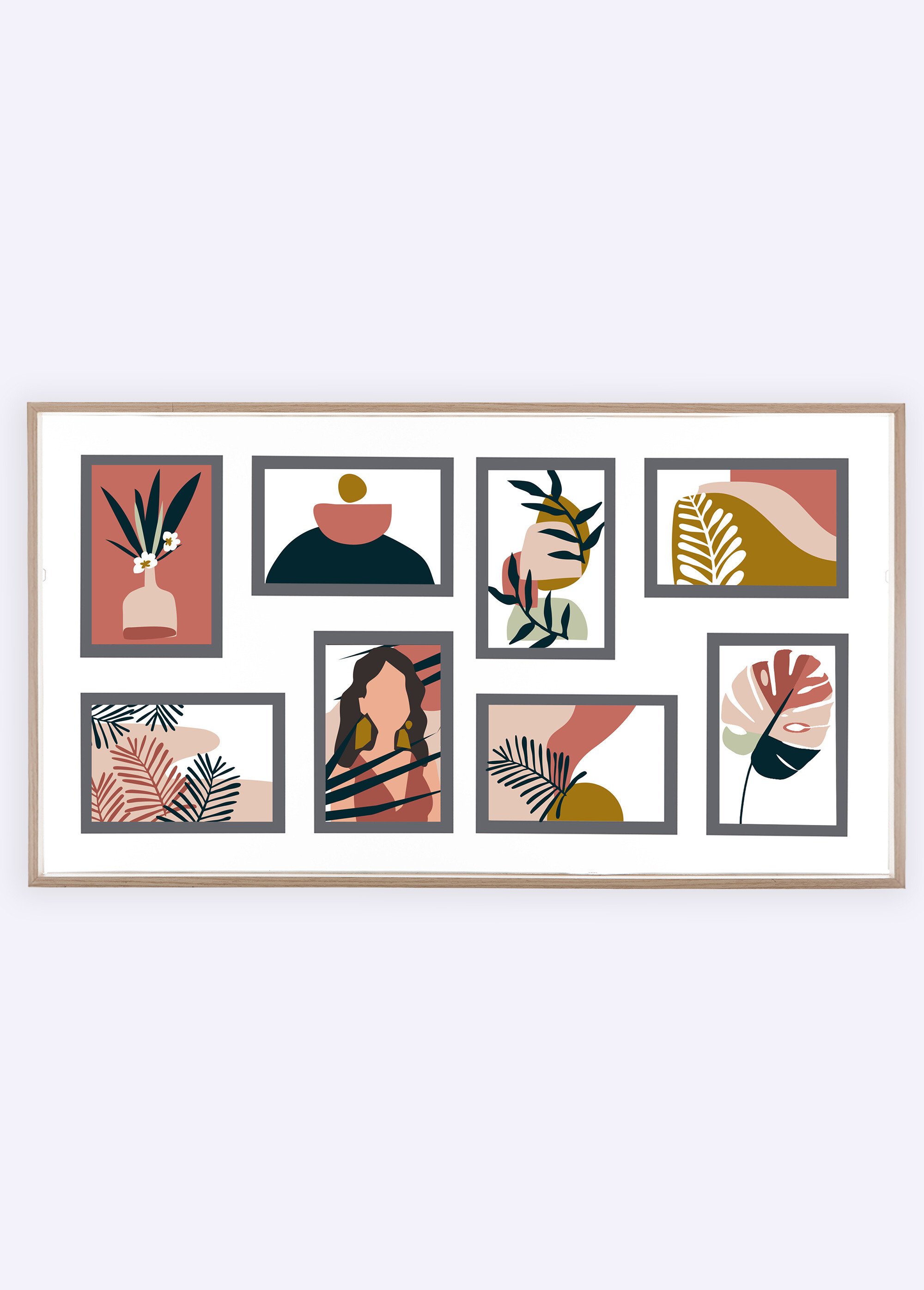 Grand pêle mêle aspect bois, 8 photos Gris JJA-155067 FA1