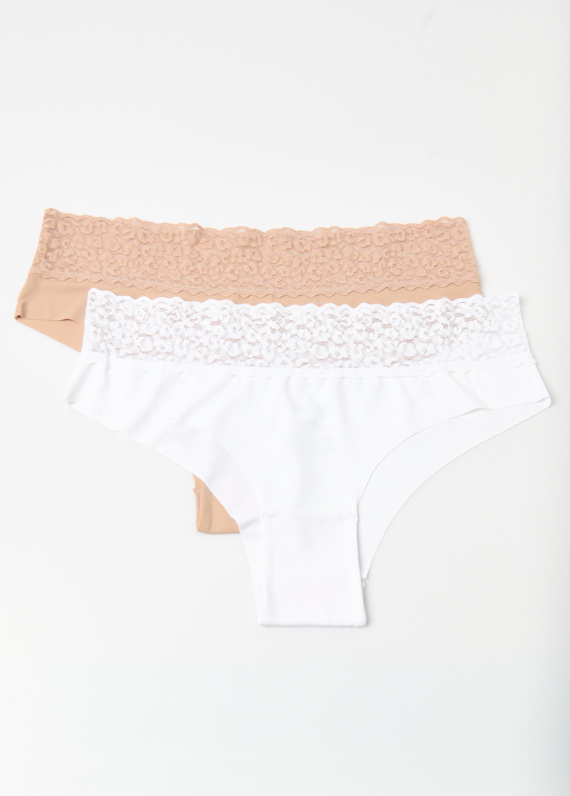 Lot de 2 Shortys microfibre dentelle