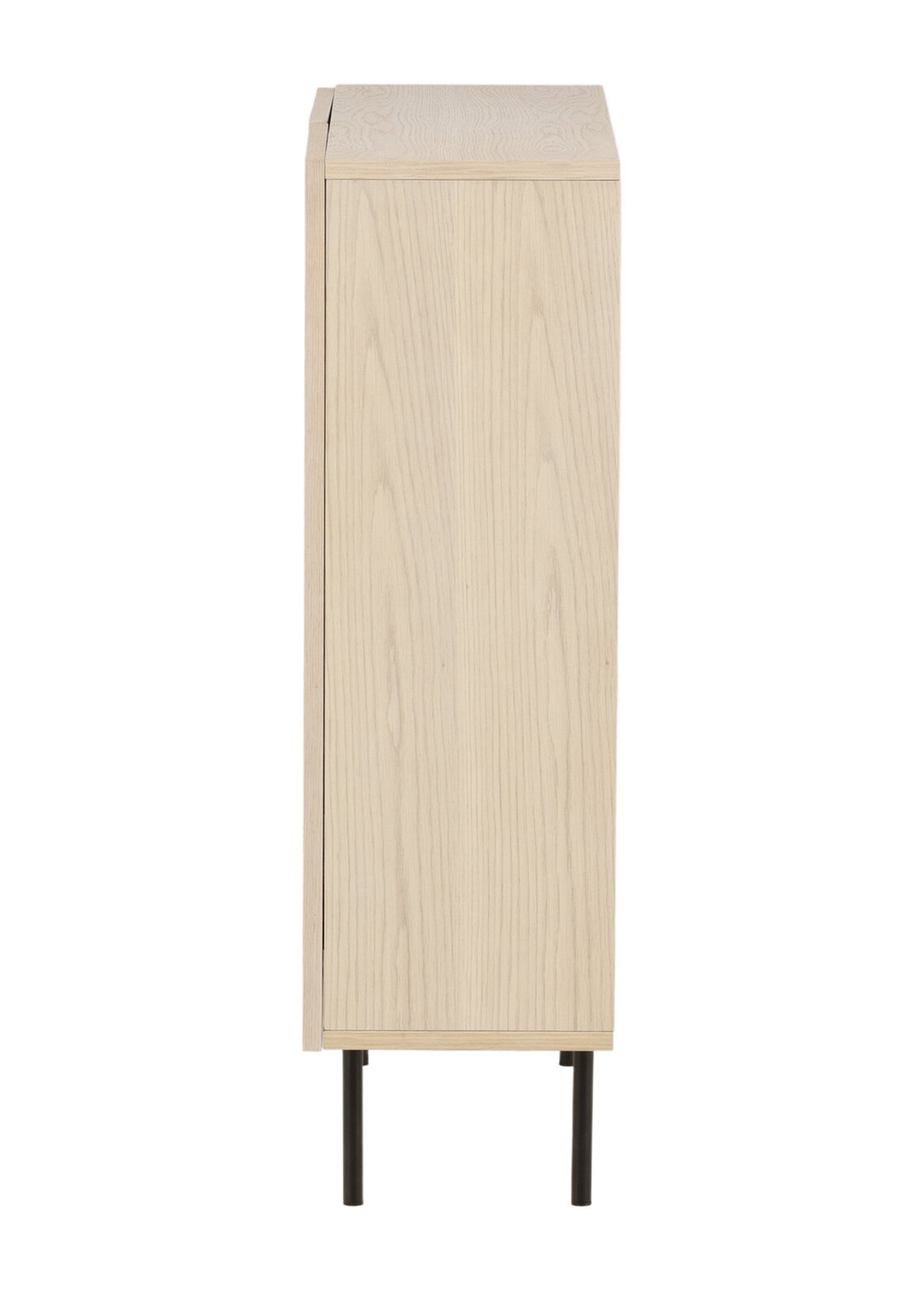 Meuble bas en bois, portes à lattes NOIR BLANCHI VEN-42000-630 DE2