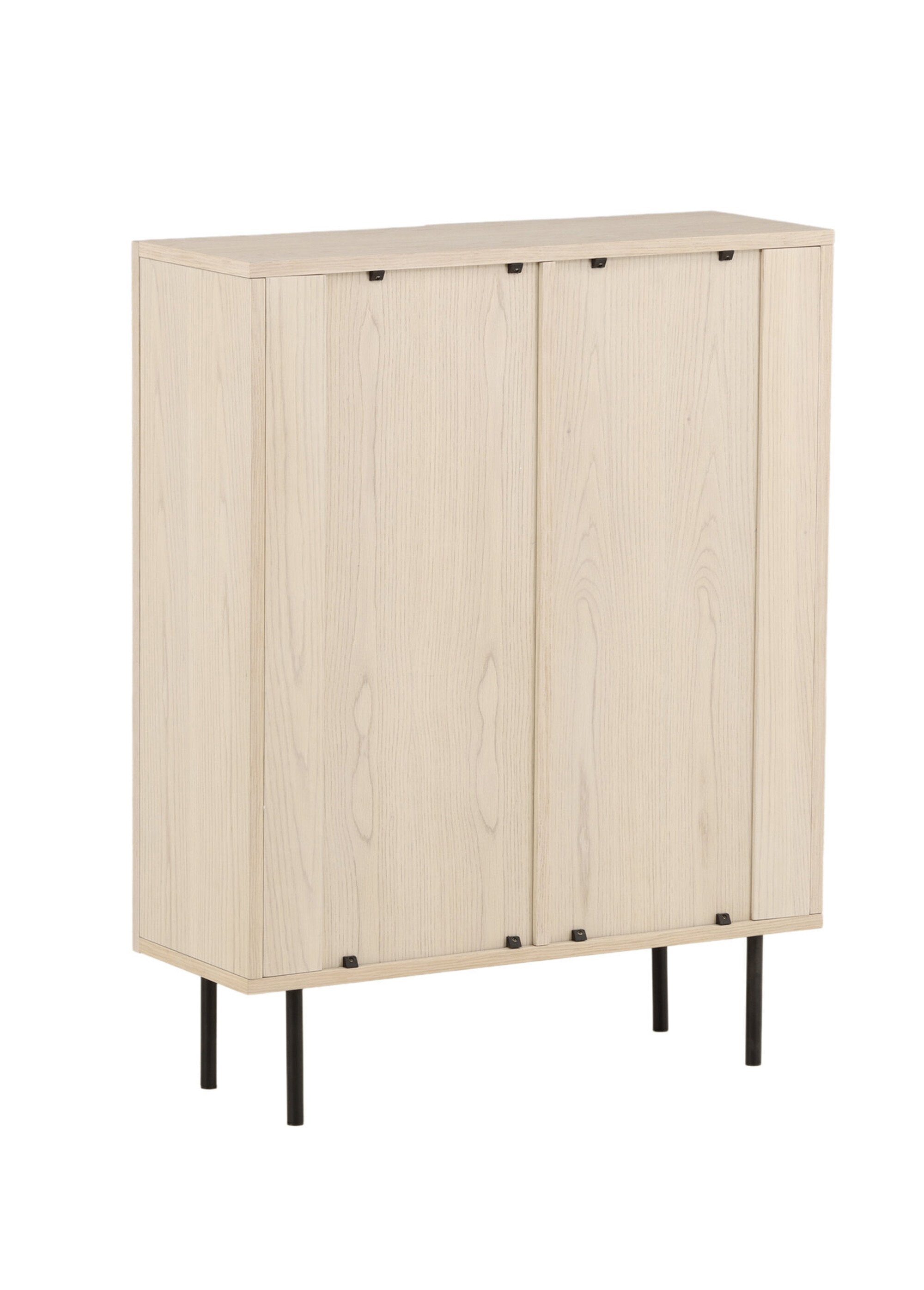 Meuble bas en bois, portes à lattes NOIR BLANCHI VEN-42000-630 DO1