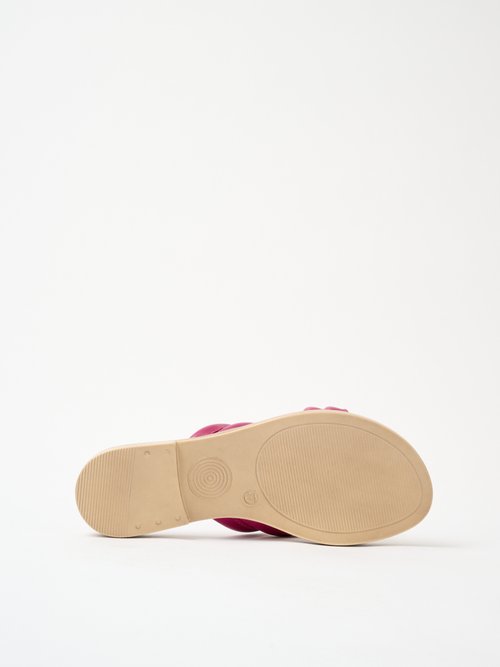 Mules compensées brides croisées cuir Femme Rose ORTENSIA UN1