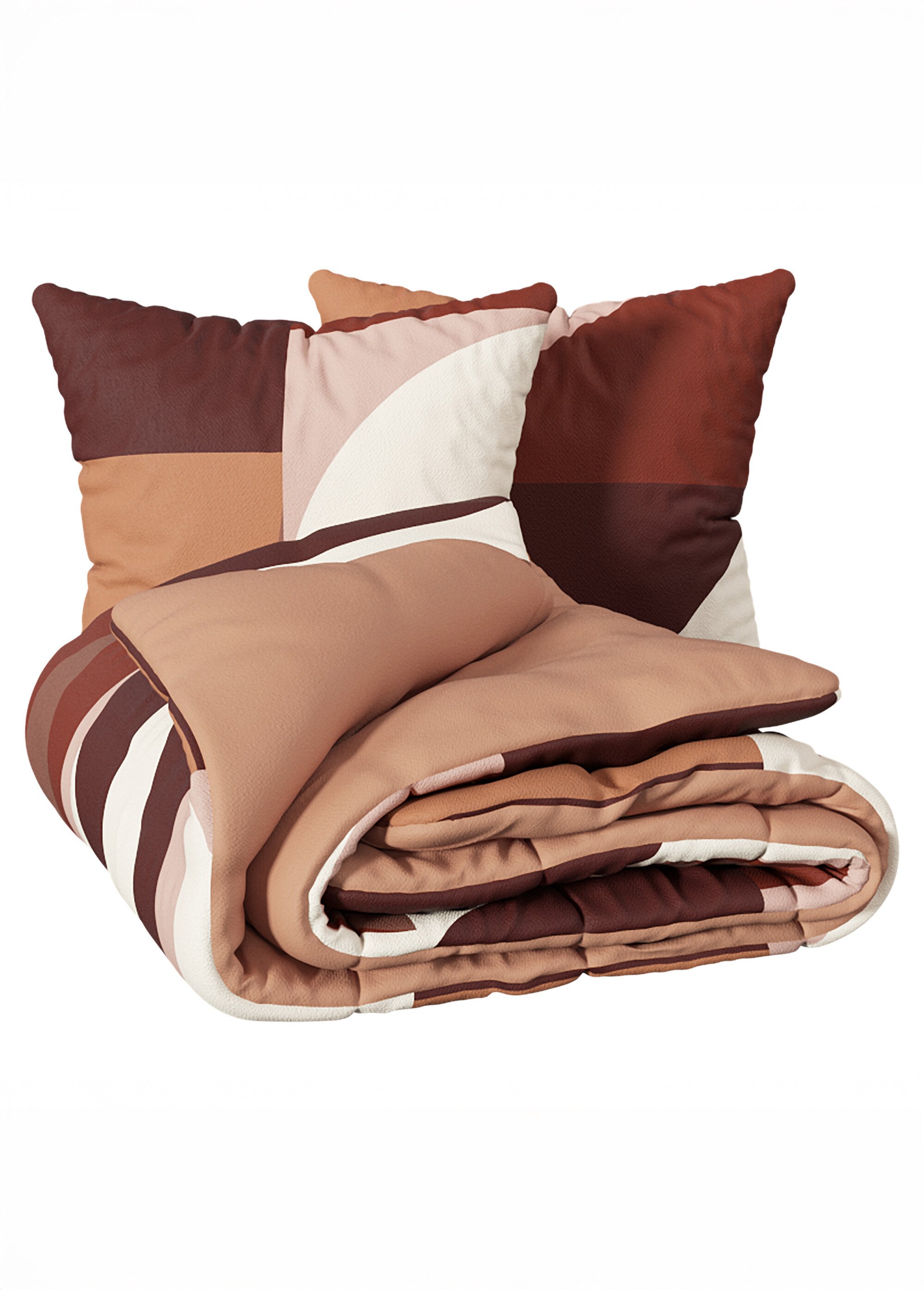 Parure de lit Tatia, motifs arrondis Marron JJA-209034 DE1