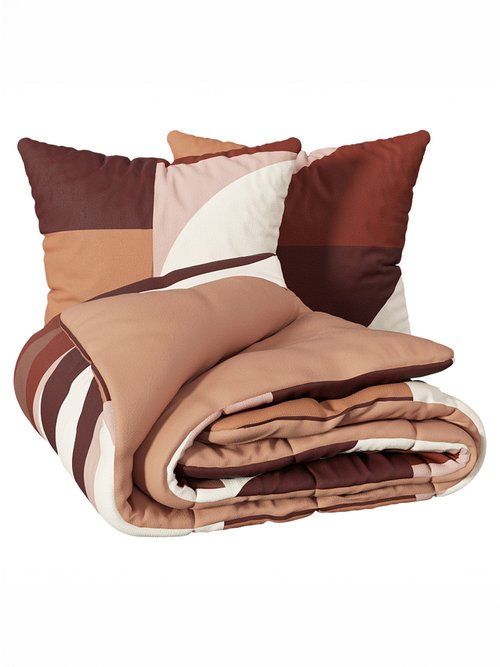 Parure de lit Tatia, motifs arrondis Marron JJA-209034 DE1