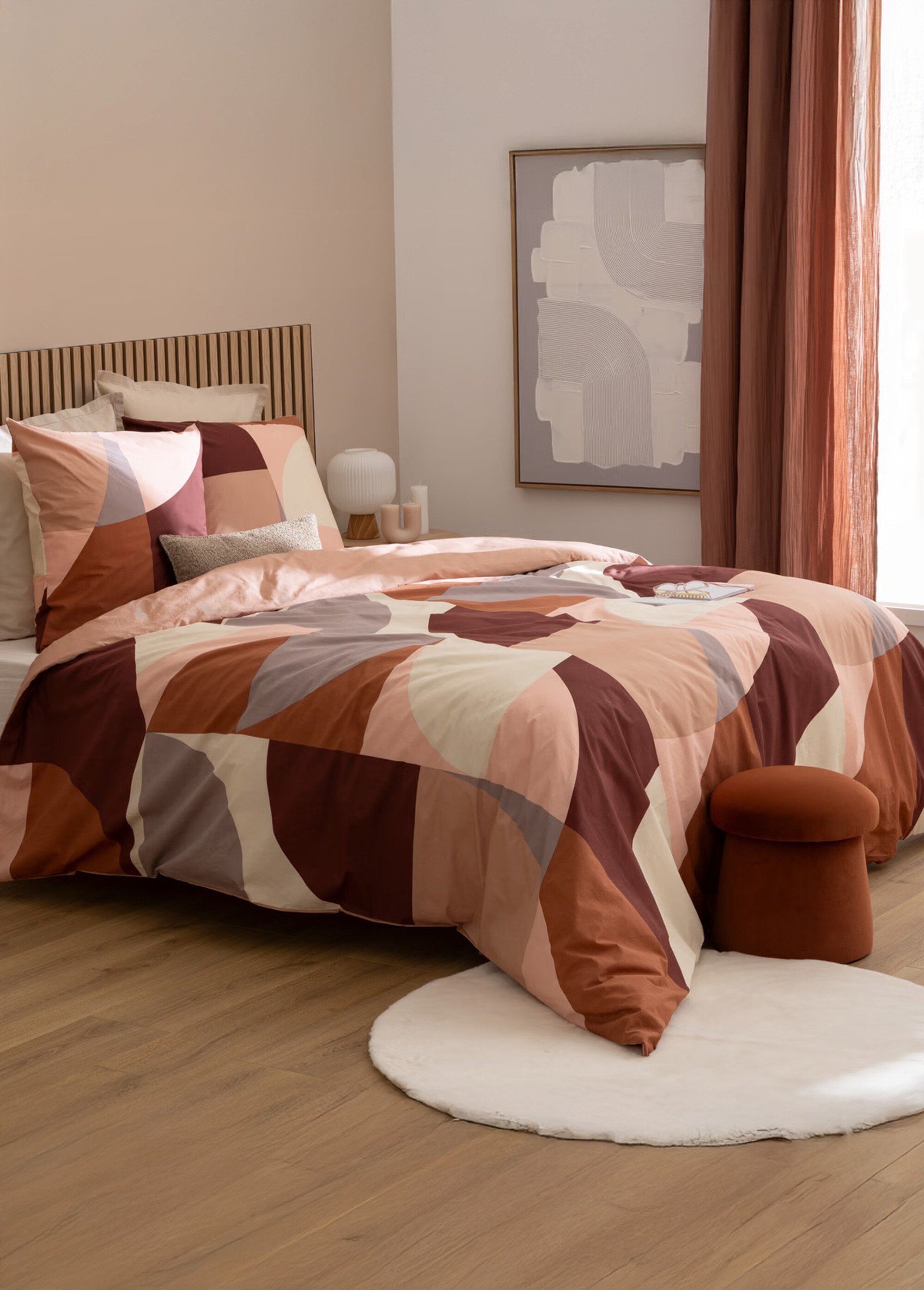 Parure de lit Tatia, motifs arrondis Marron JJA-209034 FA1