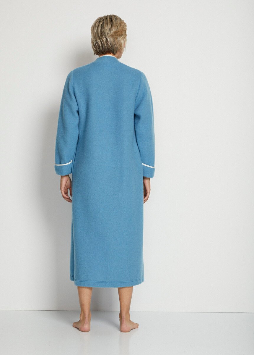 Peignoir boutonné molleton Femme Bleu SIXTINE DO1