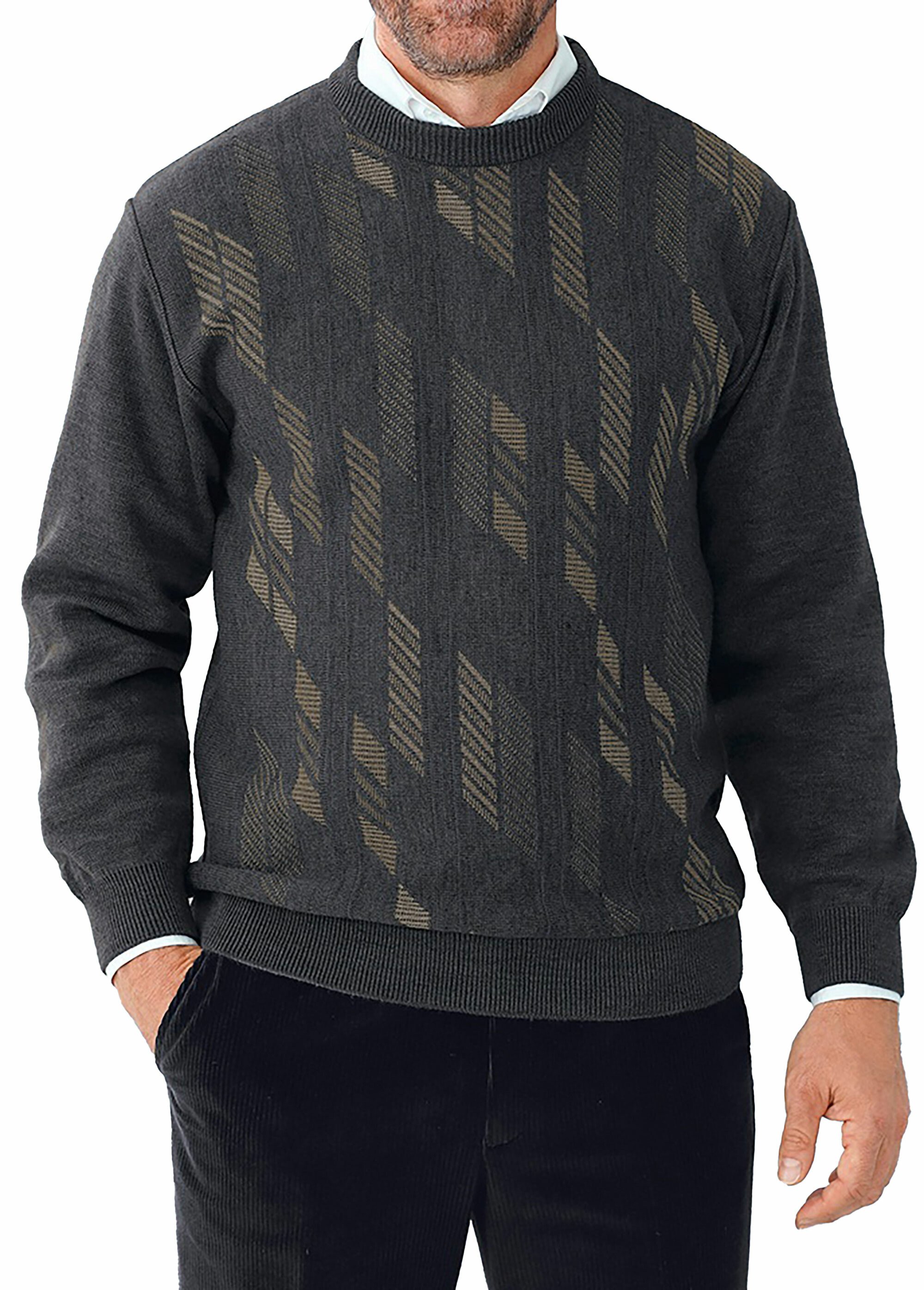 Pull col rond jacquard devant