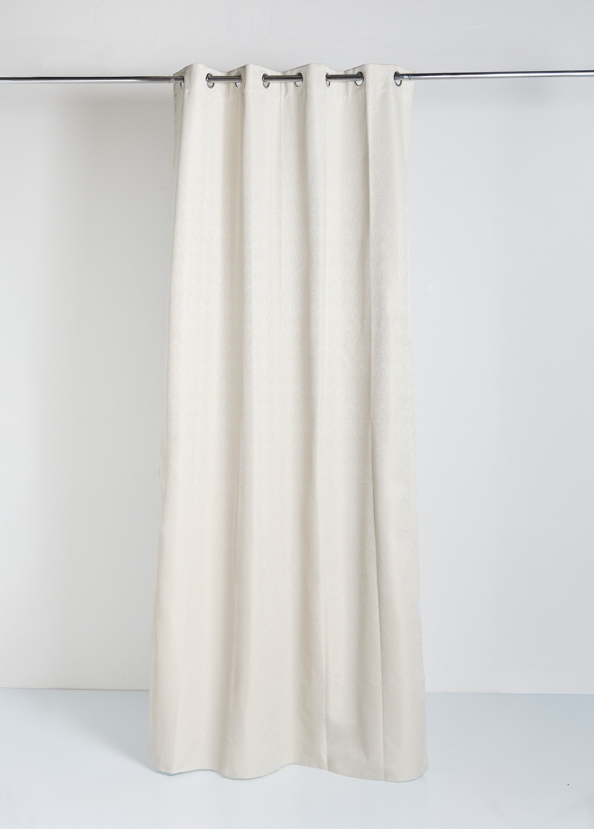 Rideau occultant vagues 1 panneau œillets Beige COTZA128233 FA1