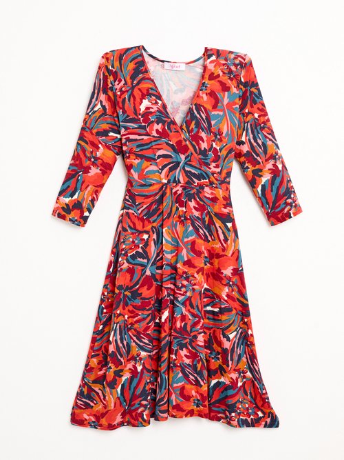 Robe cache-coeur courte manches 3/4 motif floral Femme IMPRIME TOMETTE HAMBRE AP1