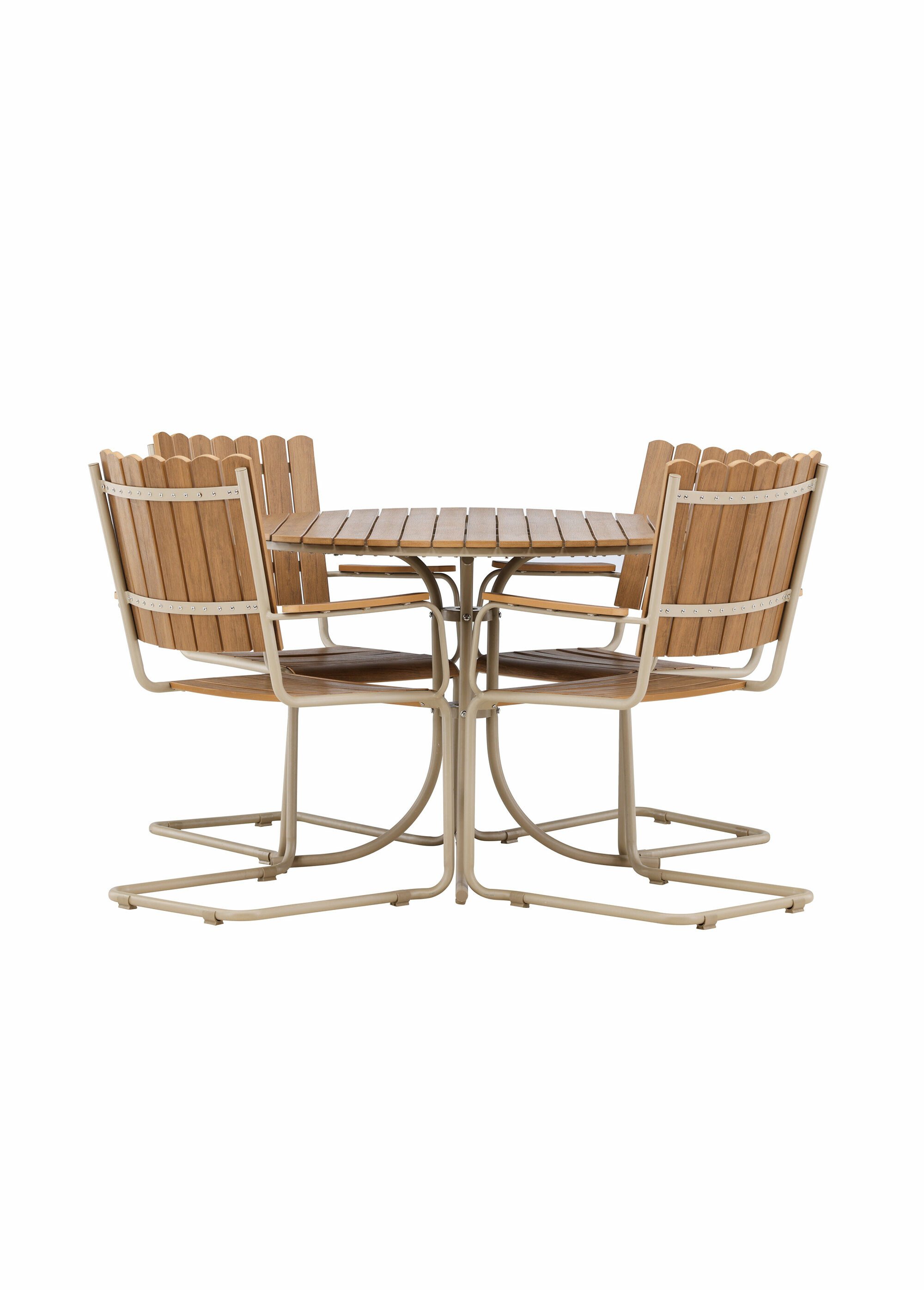 Salon de jardin métal et contreplaqué BEIGE VEN-9277-222 DE1