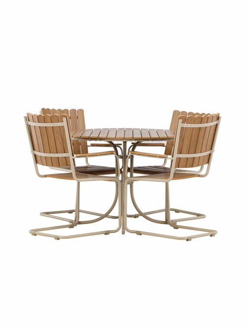 Salon de jardin métal et contreplaqué BEIGE VEN-9277-222 DE1