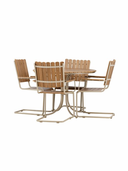 Salon de jardin métal et contreplaqué BEIGE VEN-9277-222 FA1