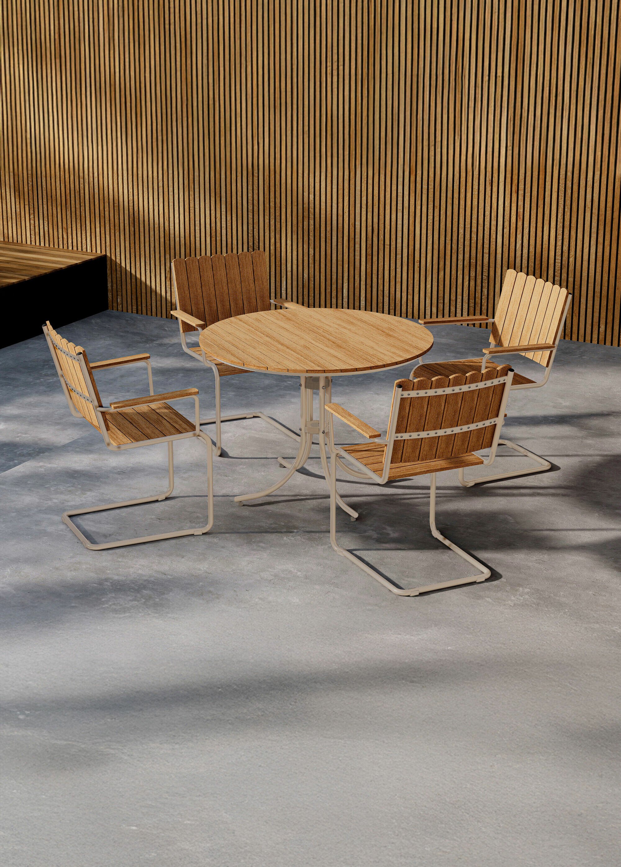 Salon de jardin métal et contreplaqué BEIGE VEN-9277-222 SI1