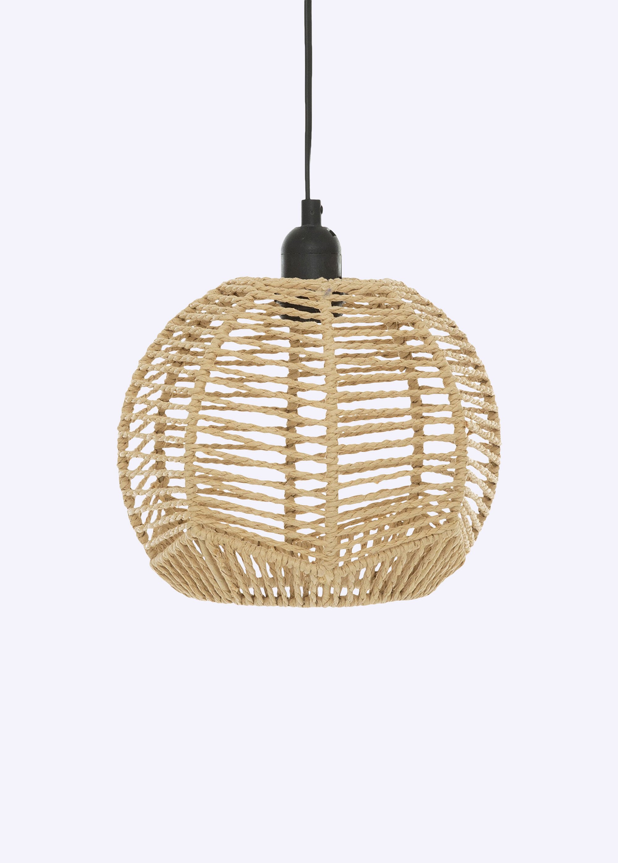 Suspension tressée ajourée forme boule MARRON JJA-200038 FA1