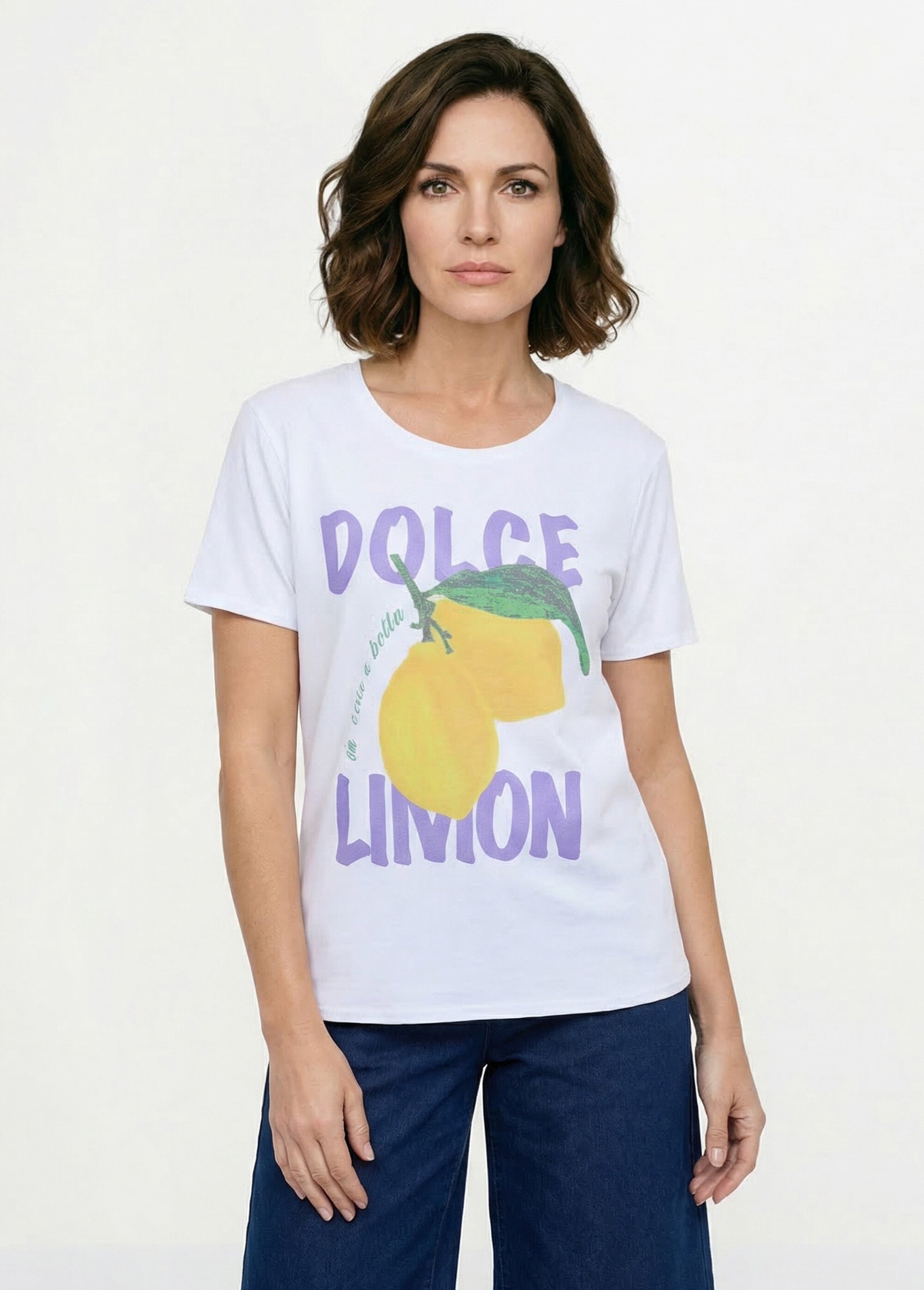 T-shirt à message manches courtes Femme Blanc CAROLANE FA1