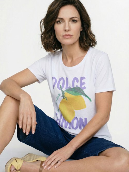 T-shirt à message manches courtes Femme Blanc CAROLANE MV1