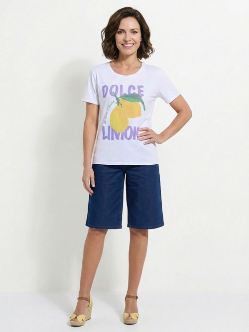 T-shirt à message manches courtes Femme Blanc CAROLANE SF1